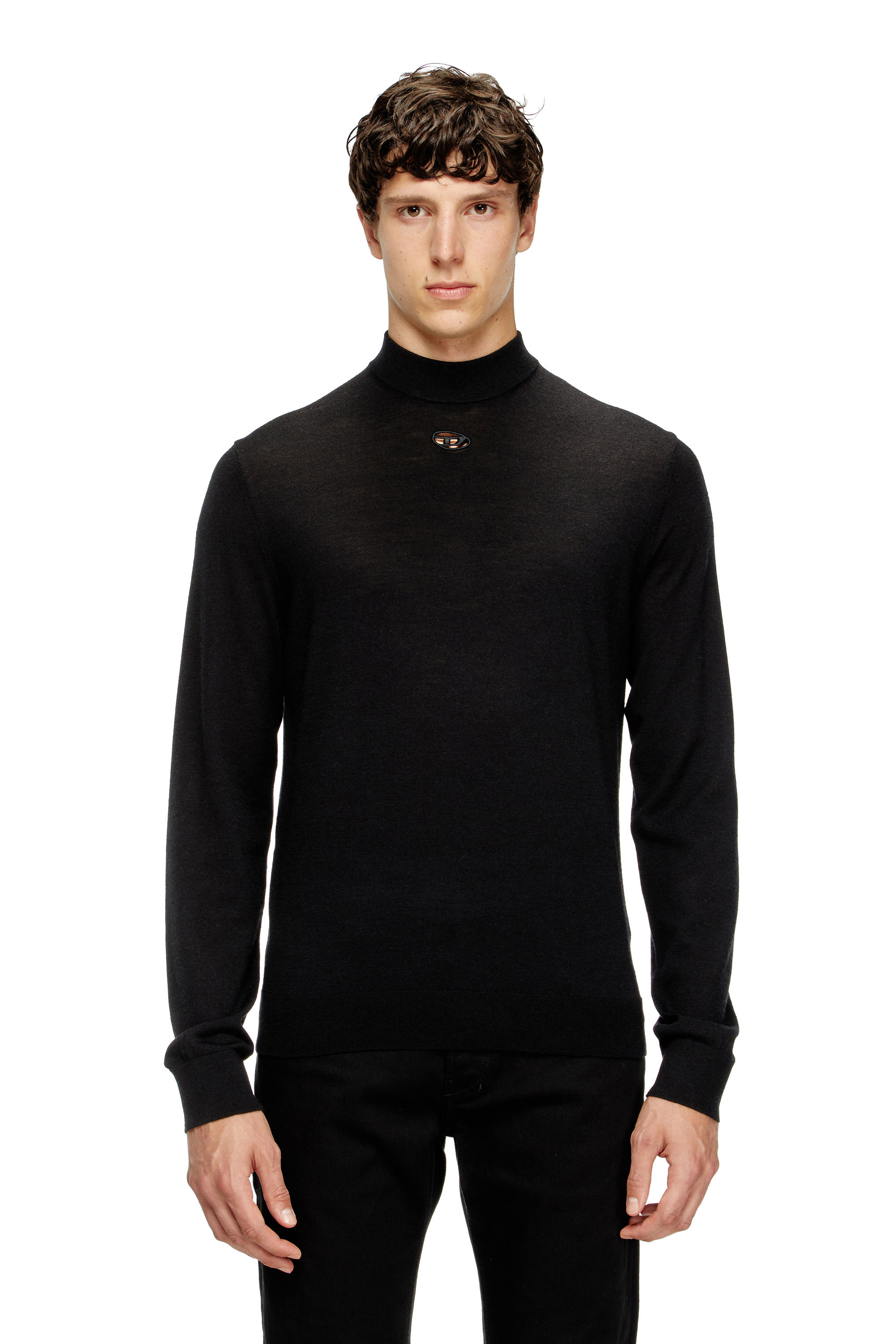 Diesel - K-GIL, Man's Wool turtleneck jumper in Black - 3