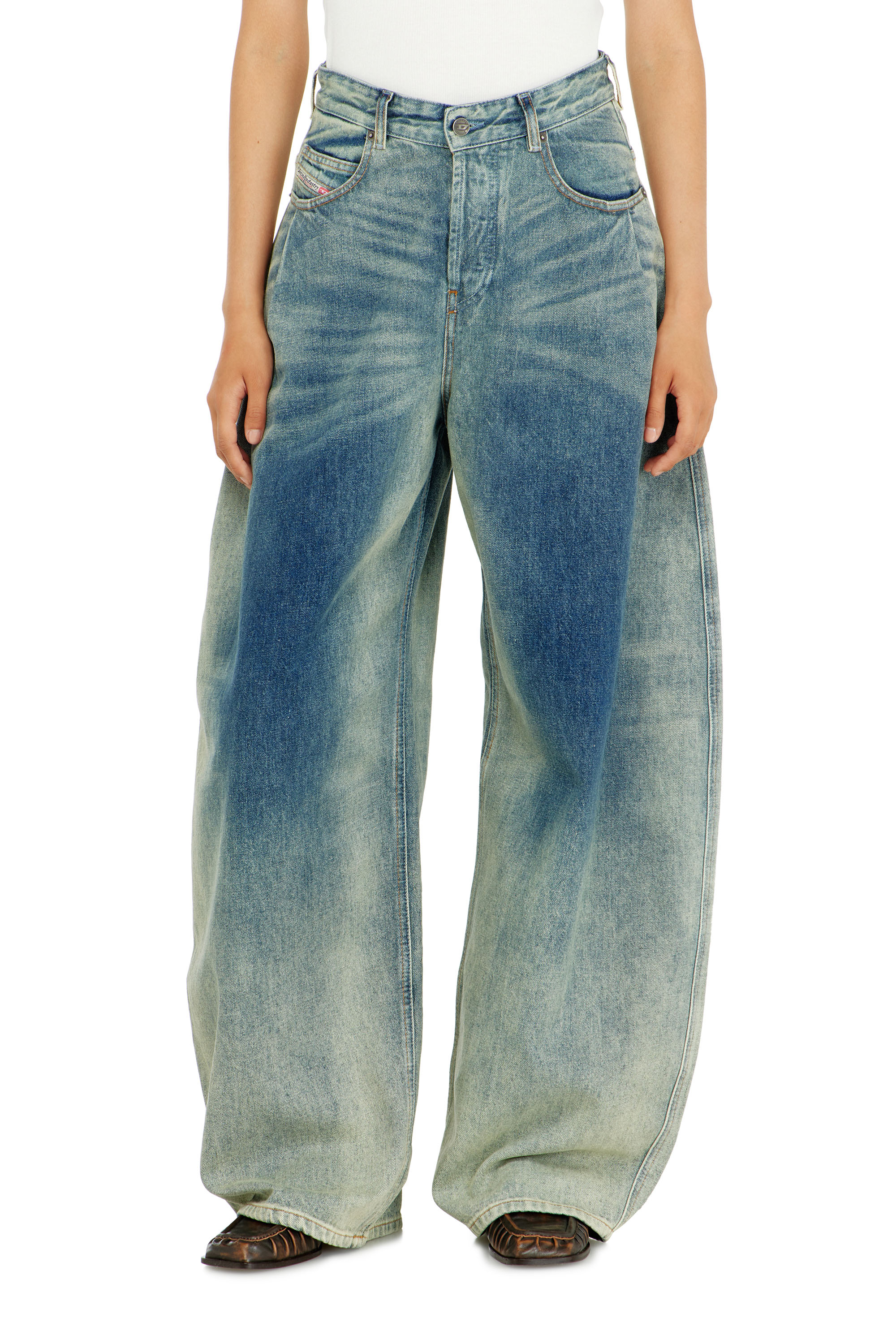 Diesel - Woman's Relaxed Jeans 1987 D-Khelz 007EF, Medium blue - 4
