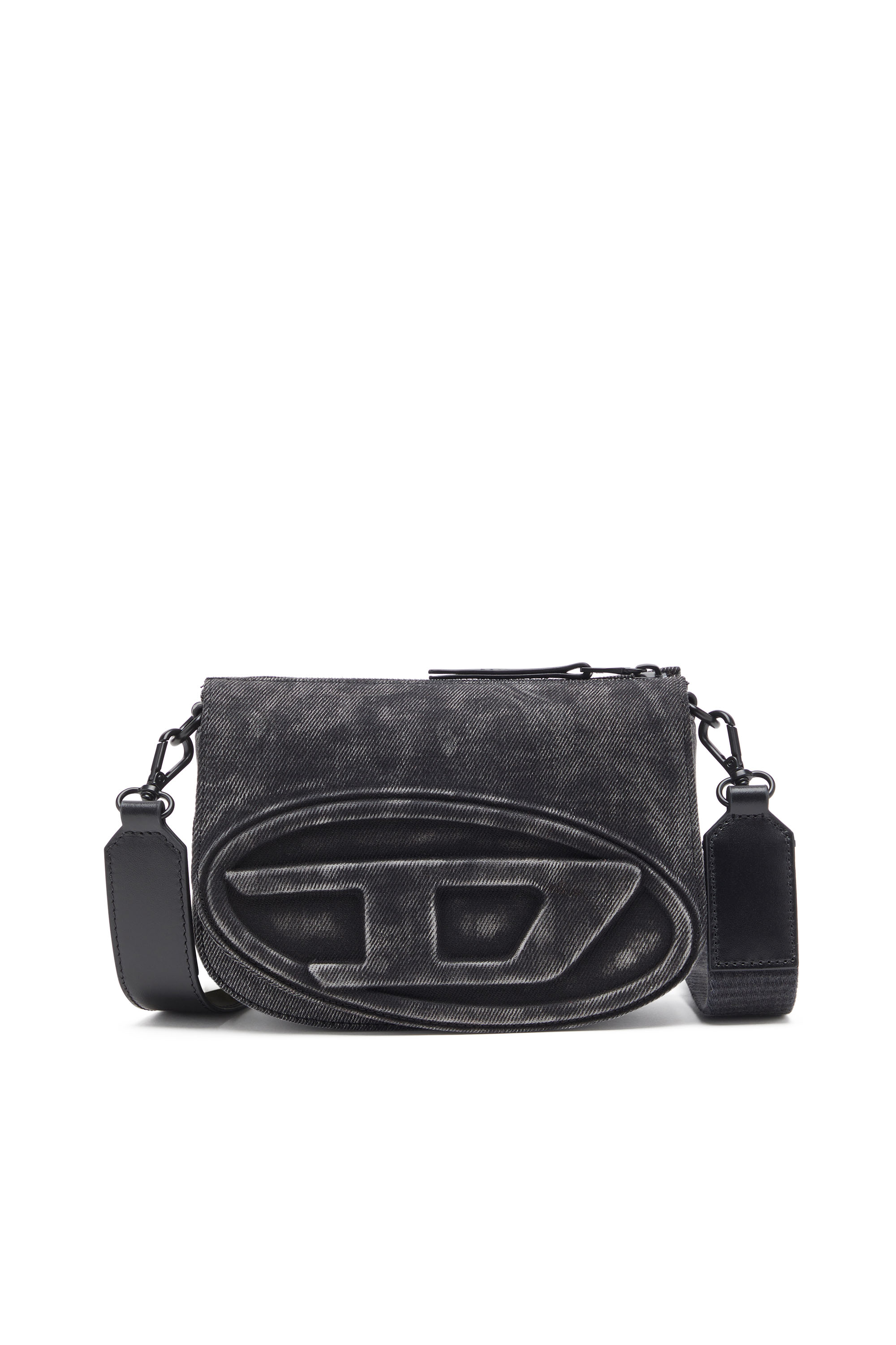 Diesel - 1DR CAMERA BAG, Man's 1DR-Camera bag in stonewashed denim in Black - 1