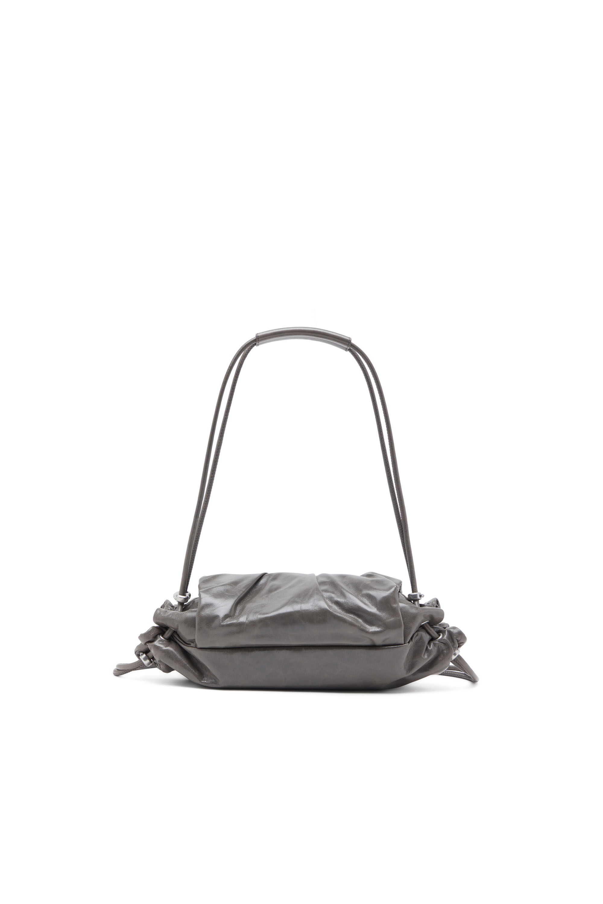 Diesel - SCRUNCH-D SHOULDER S, Woman's Shoulder bag in scrunched leather in Grey - 2