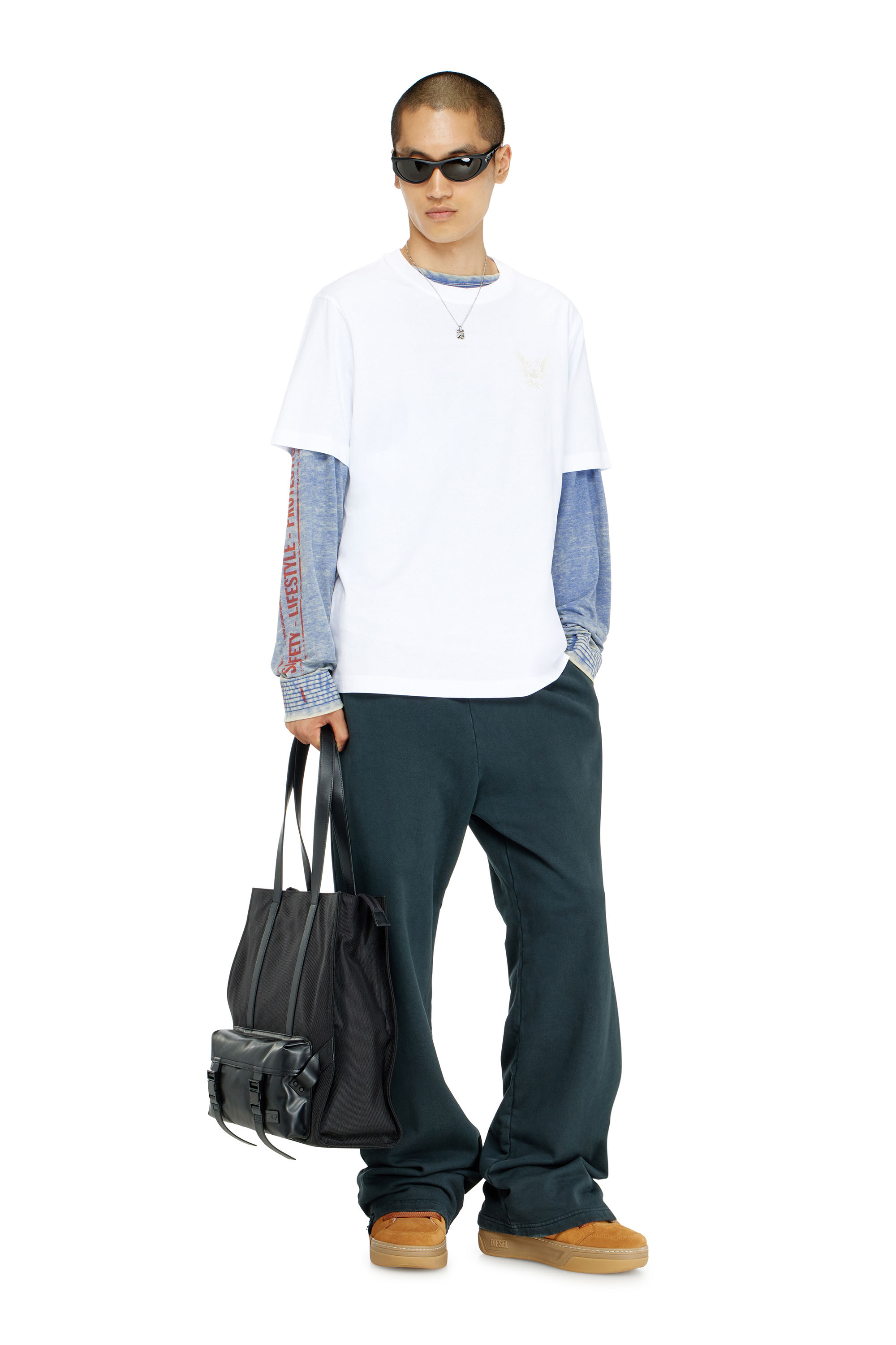 Diesel - T-ADJUST-AA8, Man's Cotton T-shirt with chest logo motif in White - 1
