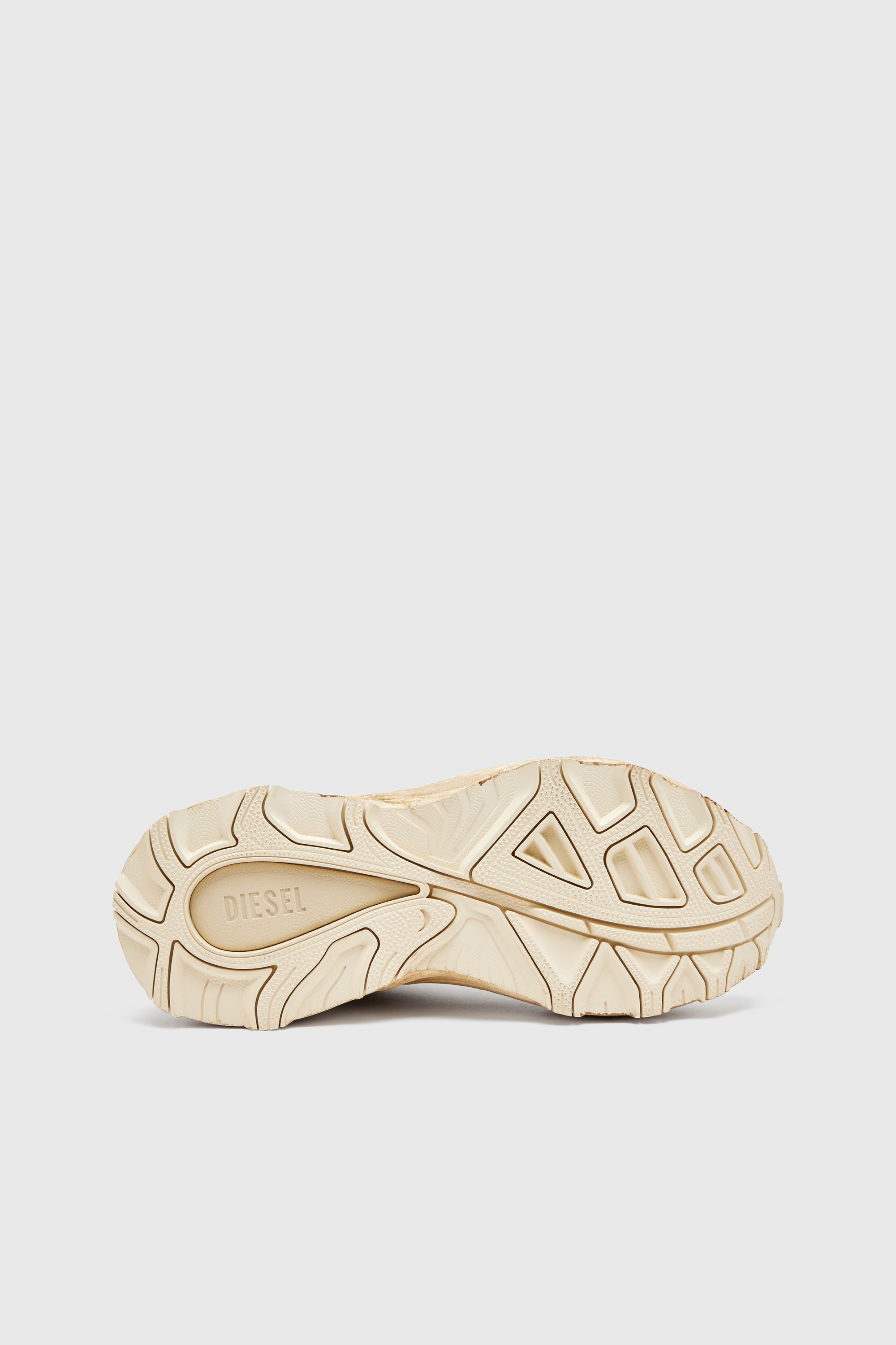 Diesel - D-CAGE RUNNER, Man's D-Cage-Distressed chunky sneakers in ripstop in Beige - 5