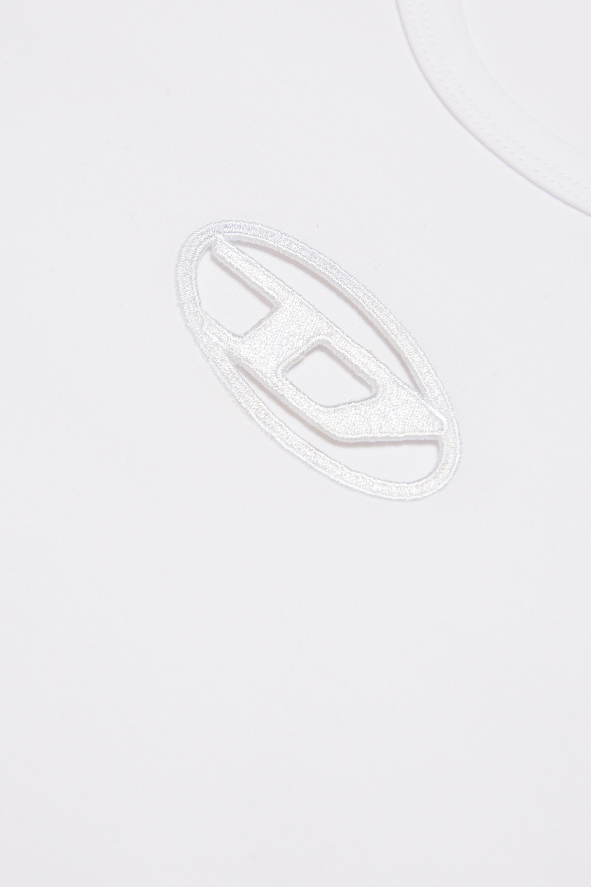 Diesel - TANGIE, Woman's T-shirt with cut-out Oval D logo in White - 3