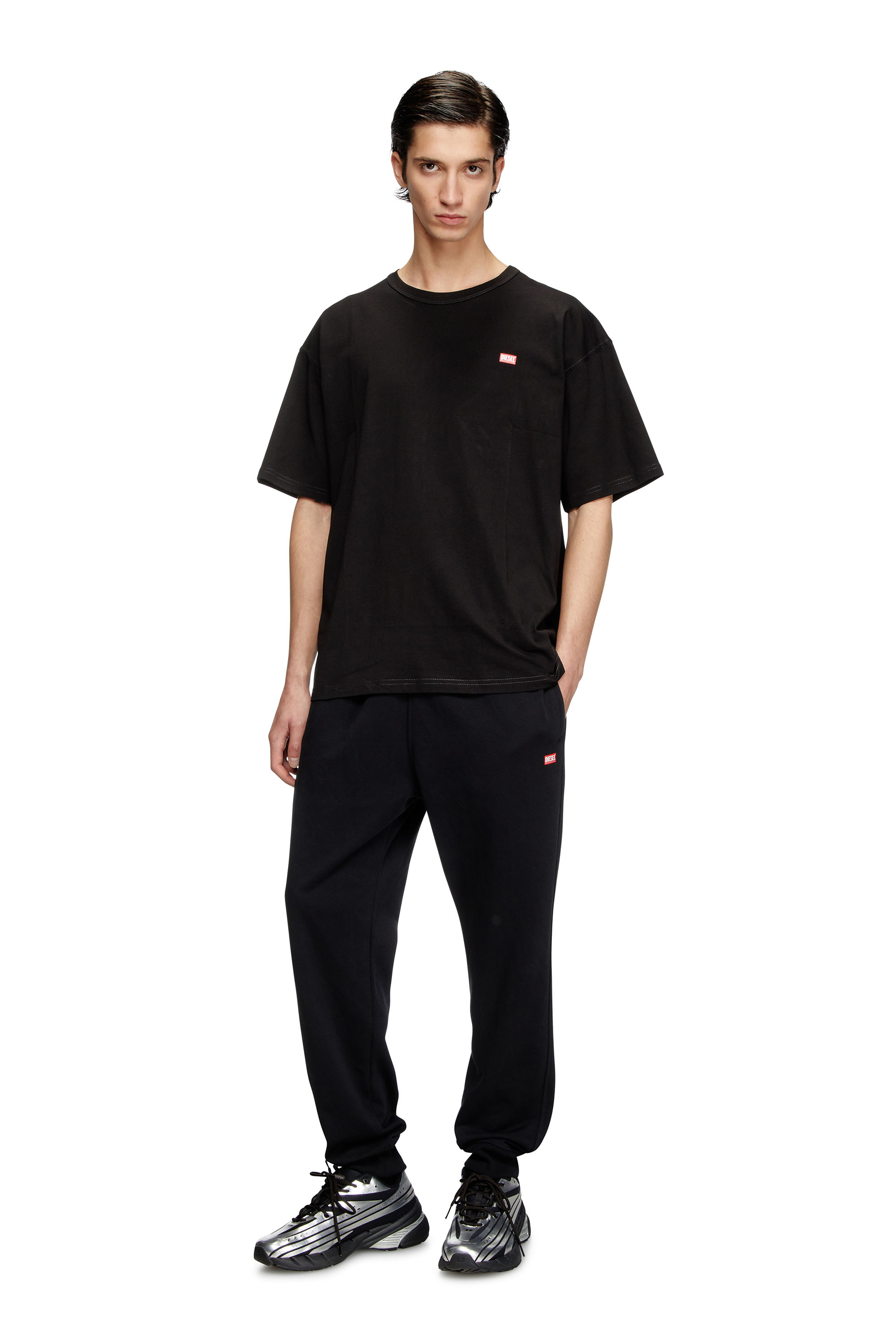P-TARGA-R1, Black Diesel - P-TARGA-R1, Man's Track pants with small logo in Black - 1