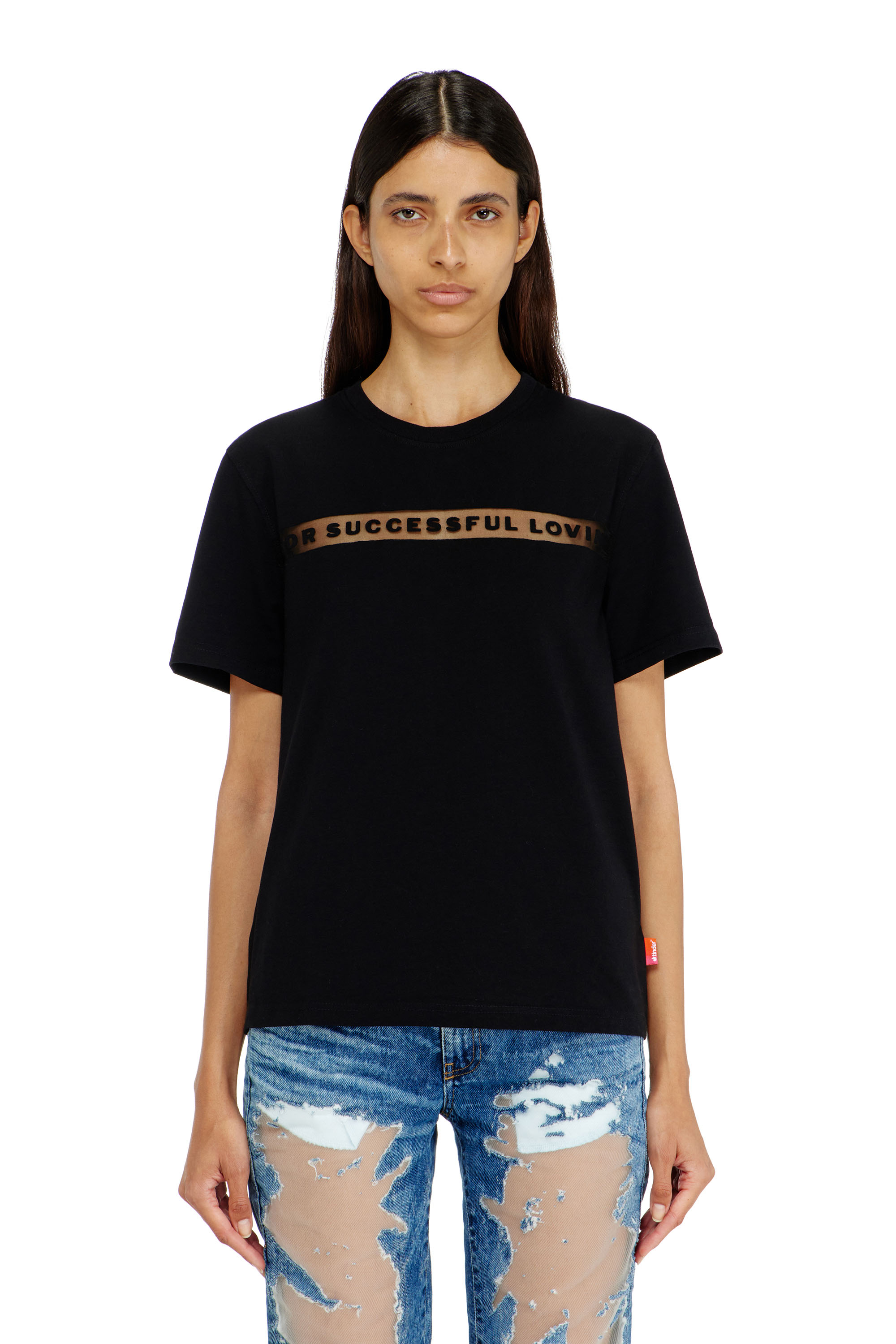 Diesel - PR-T-NOTS-CHI-R, Unisex's T-shirt with For Successful Loving logo in Black - 3