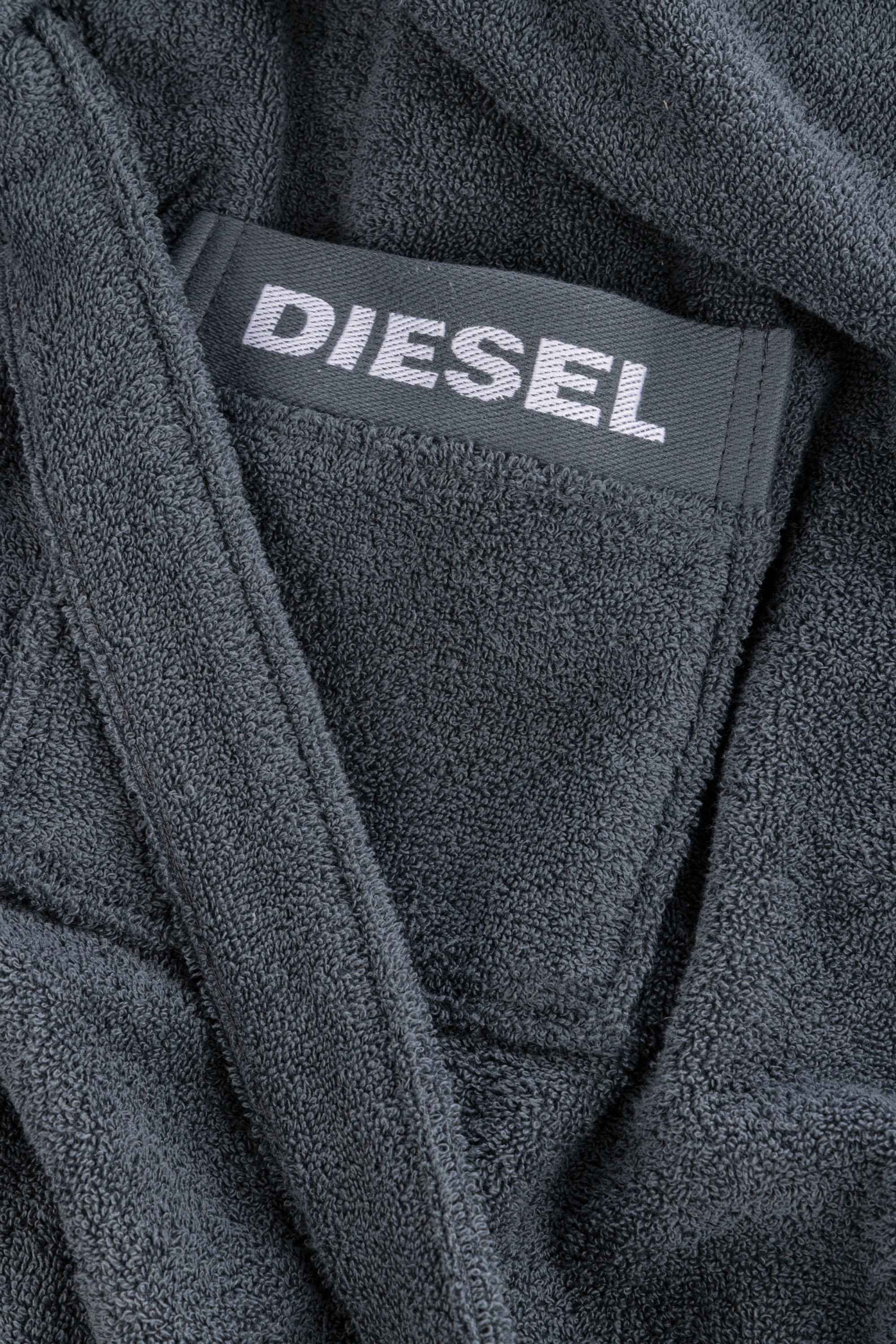 Diesel - 1015121 LOGO-COTTON BATHROBE SIZE XL/XXL, Unisex's Logo-Cotton Terry Bathrobe, XL/XXL size in Dark grey - 2
