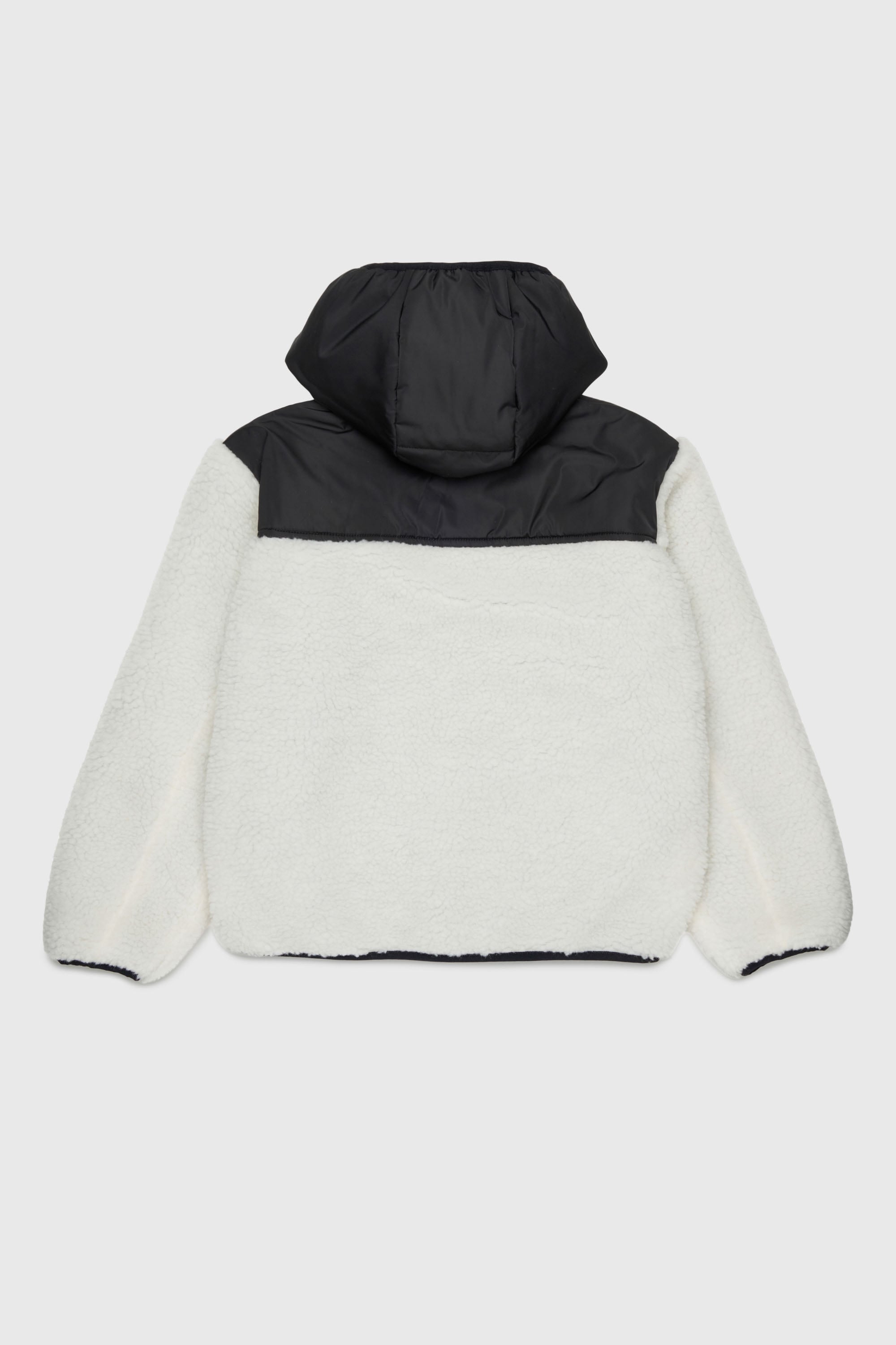 Diesel - JSHEAR, Man's Hooded jacket in nylon and teddy fleece in White - 2