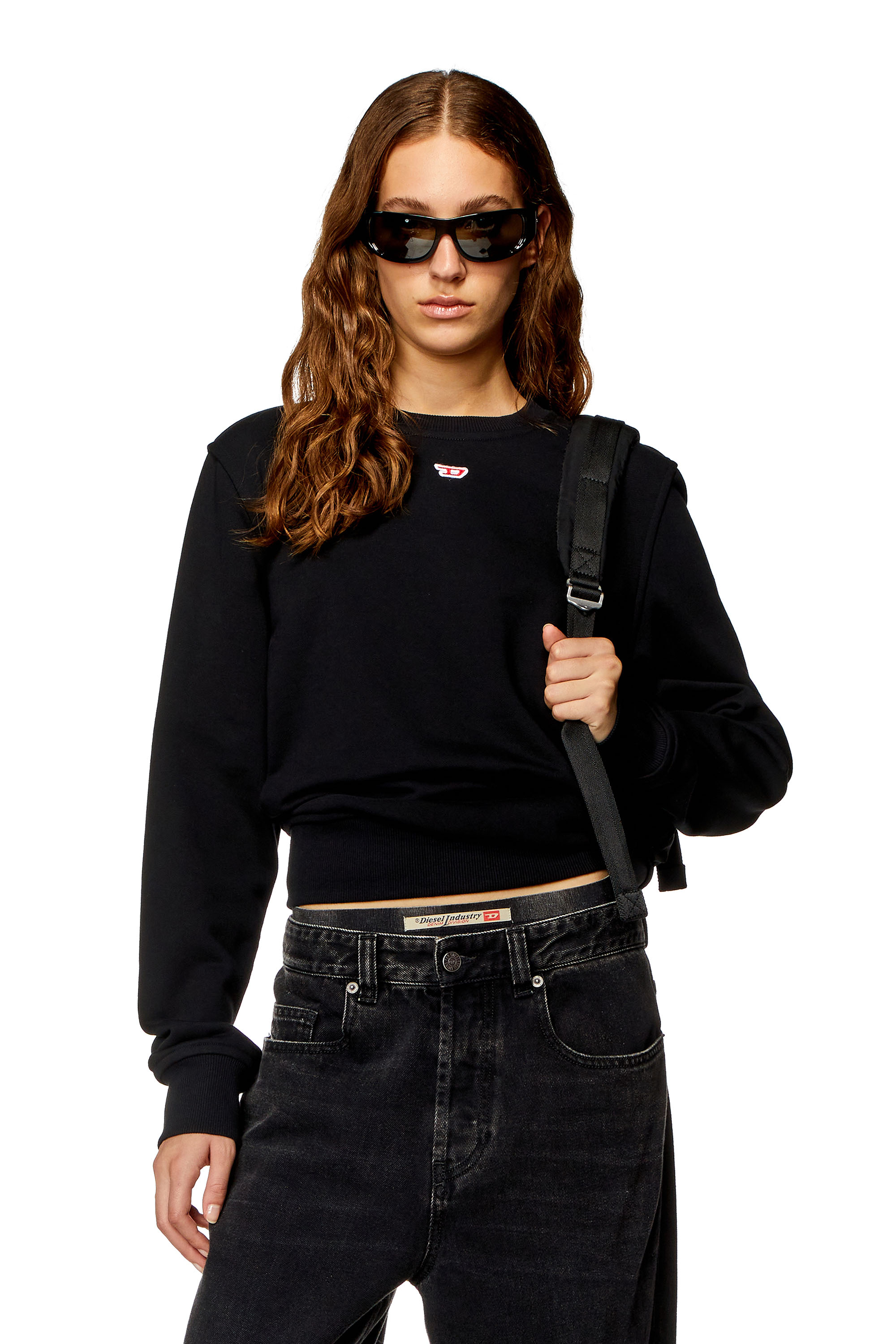 S-GINN-D, Black Diesel - S-GINN-D, Woman's Sweatshirt with D logo in Black - 3