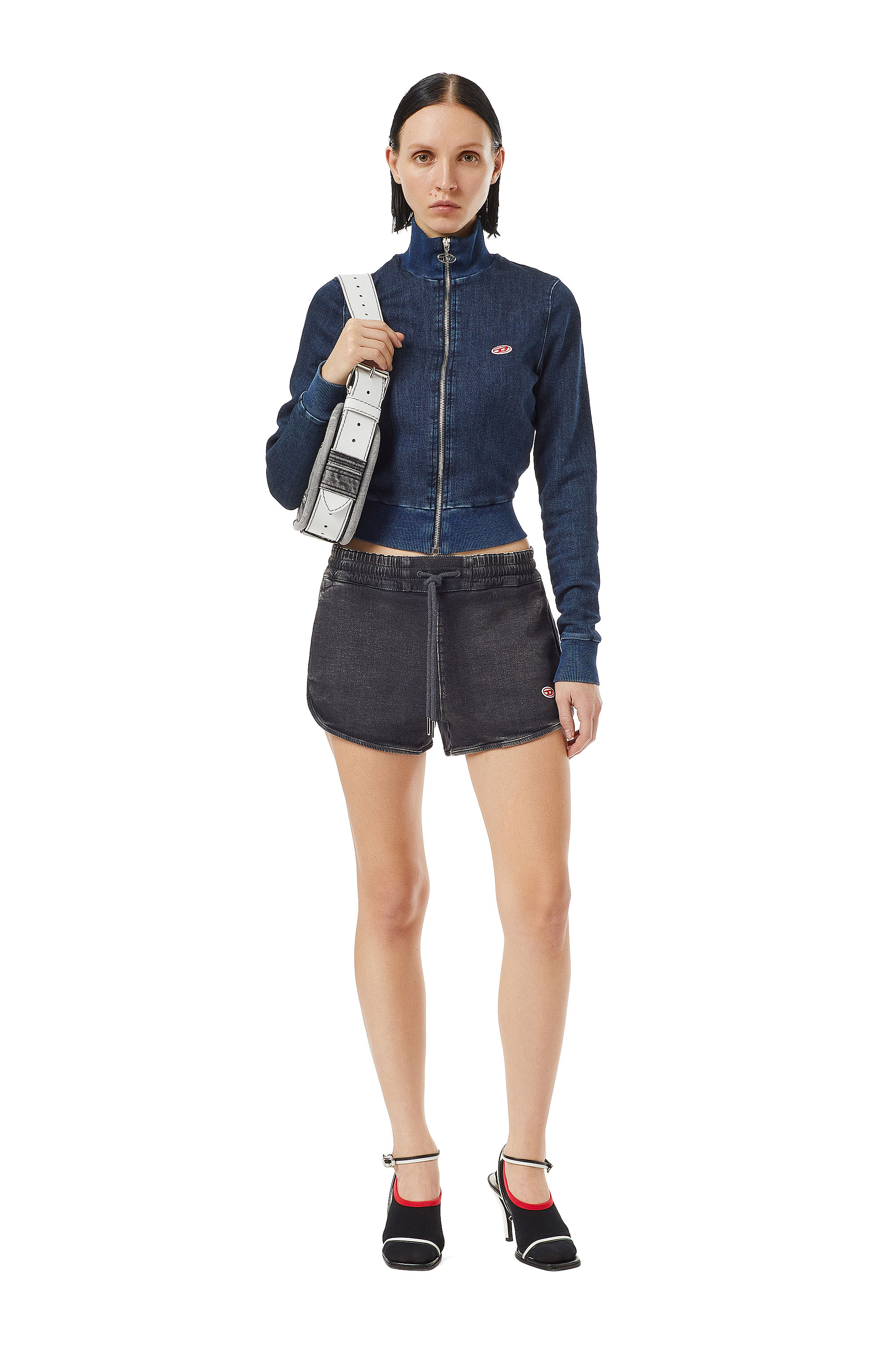 Diesel - D-SUNNY TRACK DENIM RUNNING SHORTS, Black/Dark grey - Image 2