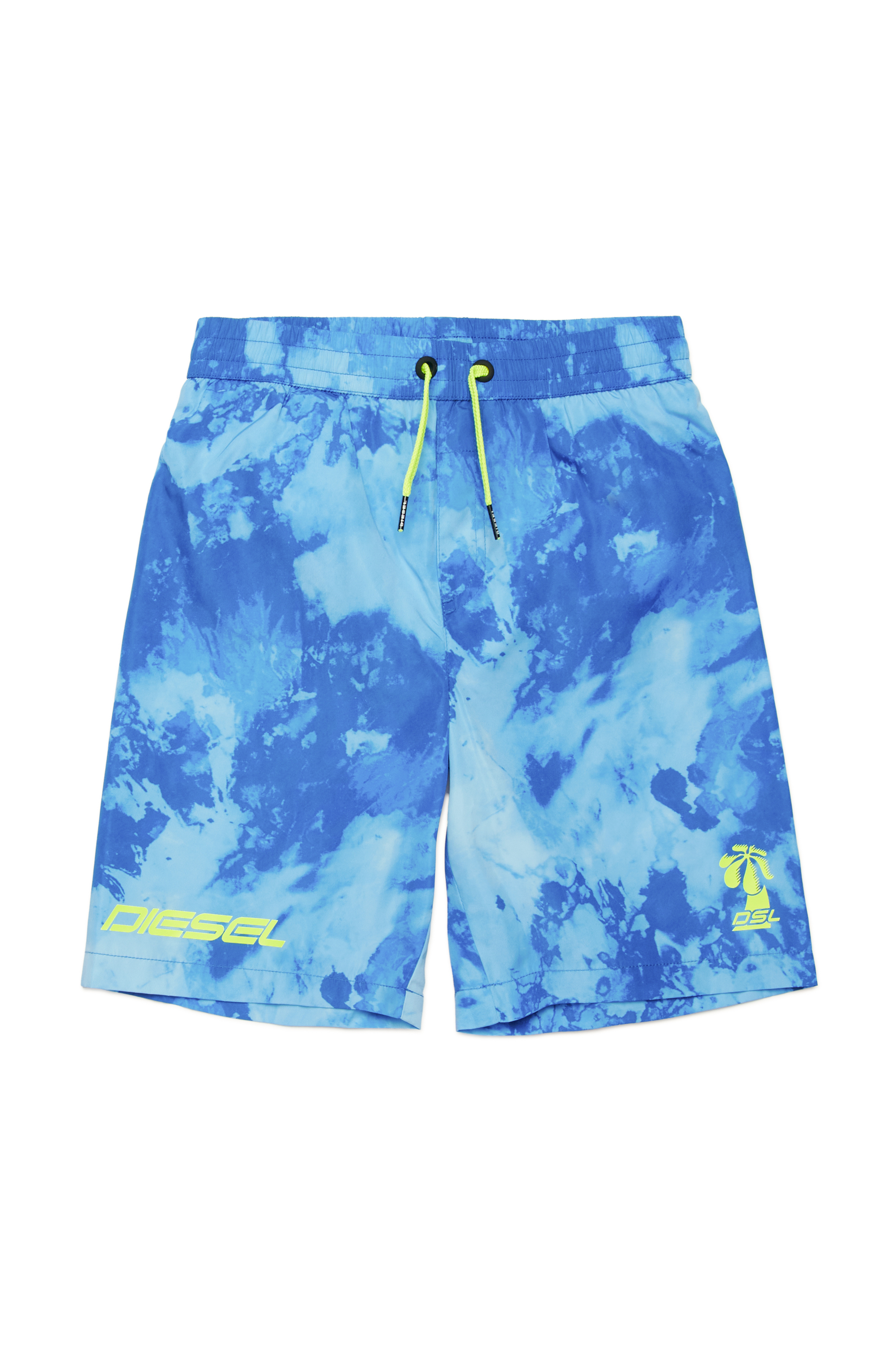 Diesel - MLONGKEN, Man's Swim shorts with blotchy print in Blue - 1