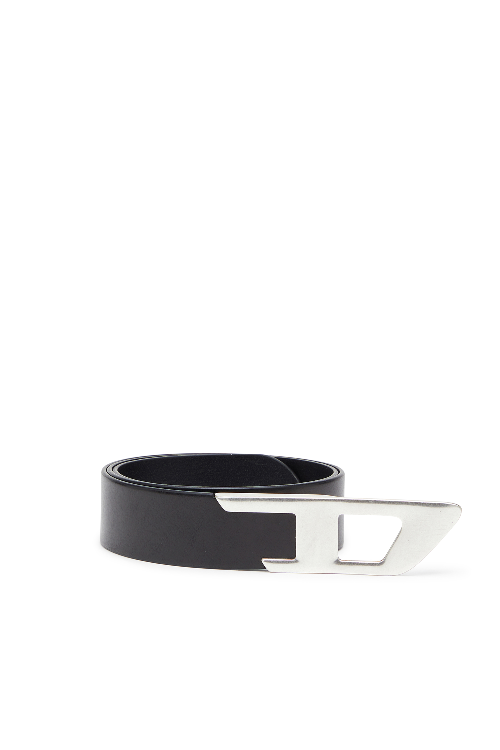 Diesel - B-D LOGO 2.0 40, Unisex's 4cm leather belt with metal D buckle in Black - 1