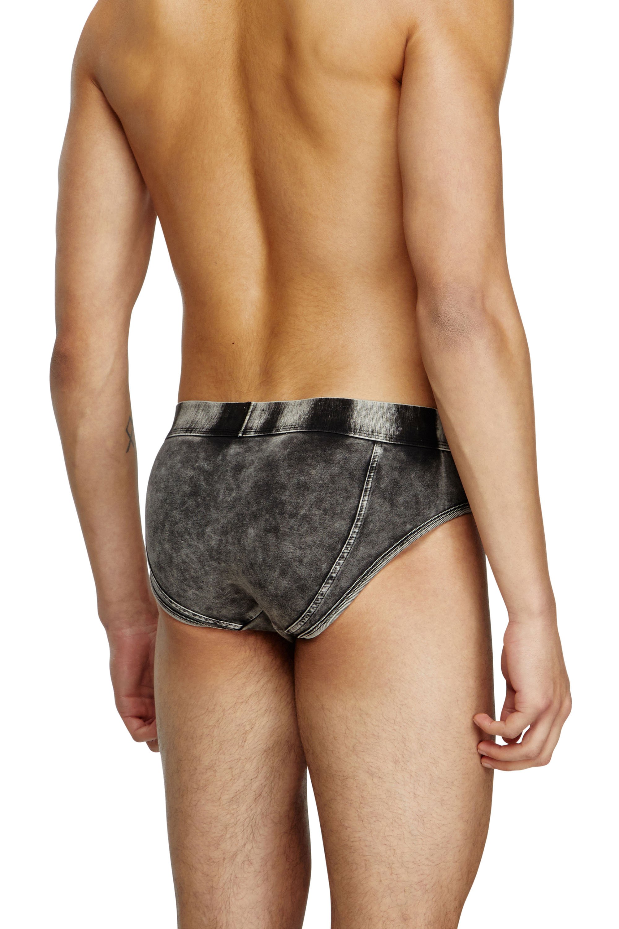 Diesel - ANDRE-DNM, Man's Denim-effect briefs in Black - 3