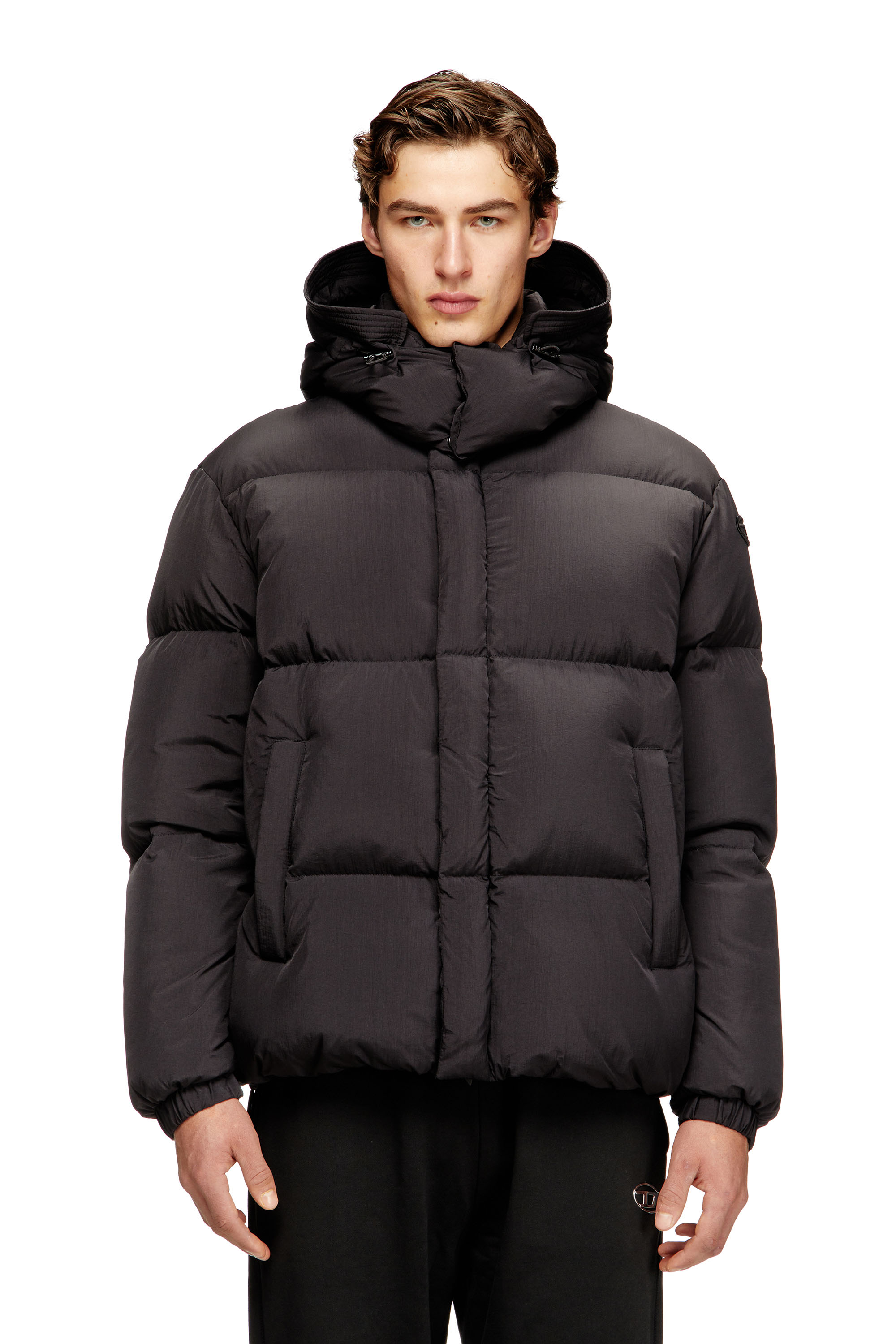 Diesel - W-ROLFYS-WRD, Man's Quilted down jacket in ViralOff&reg; Taslan in Dark grey - 3