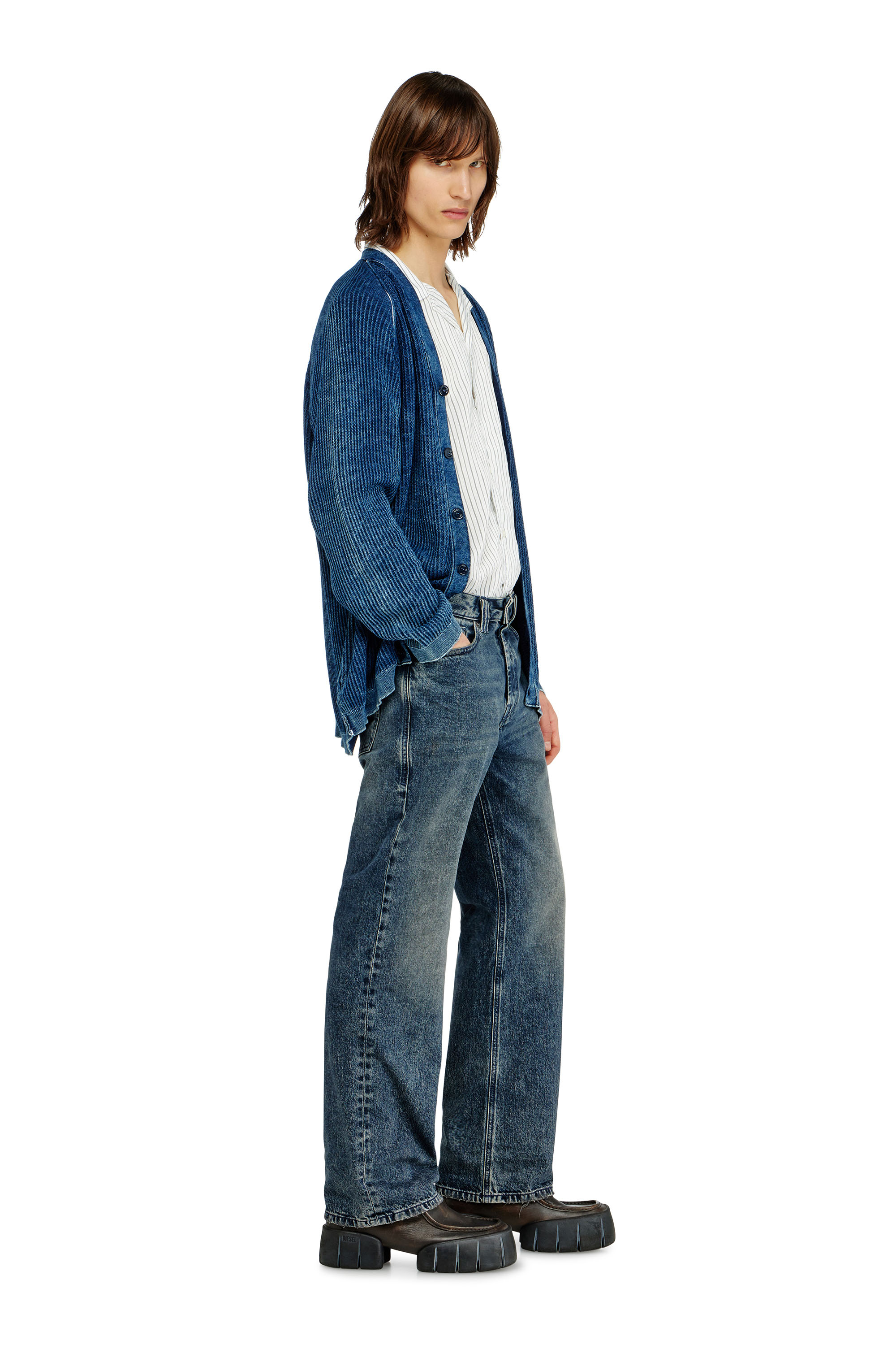 Diesel - Man's Relaxed Jeans 1980 D-Eeper 09N68, Dark Blue - 3