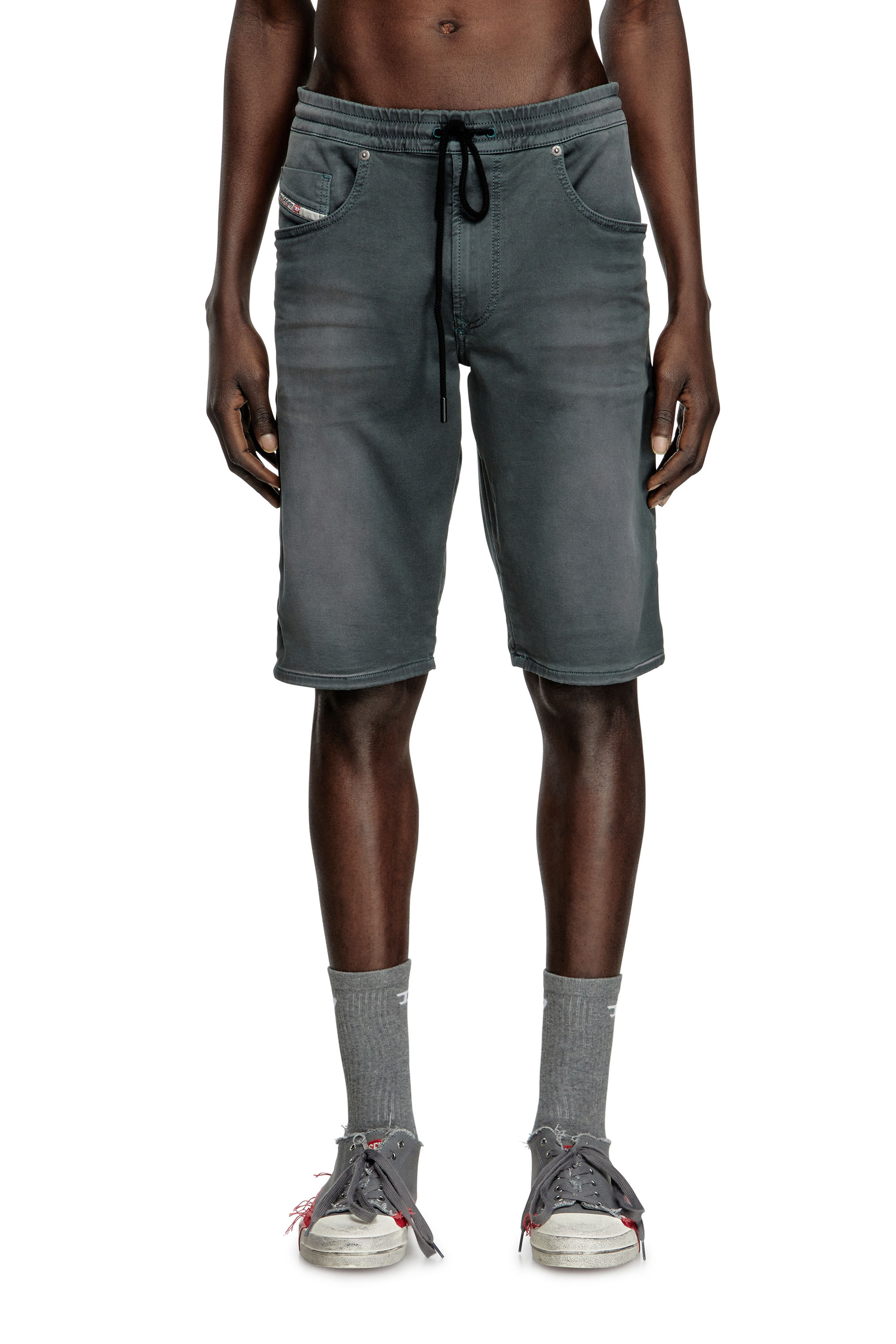 2033 D-KROOLEY-SHORT JOGG, Dark grey Diesel - 2033 D-KROOLEY-SHORT JOGG, Man's Chino shorts in JoggJeans in Dark grey - 3