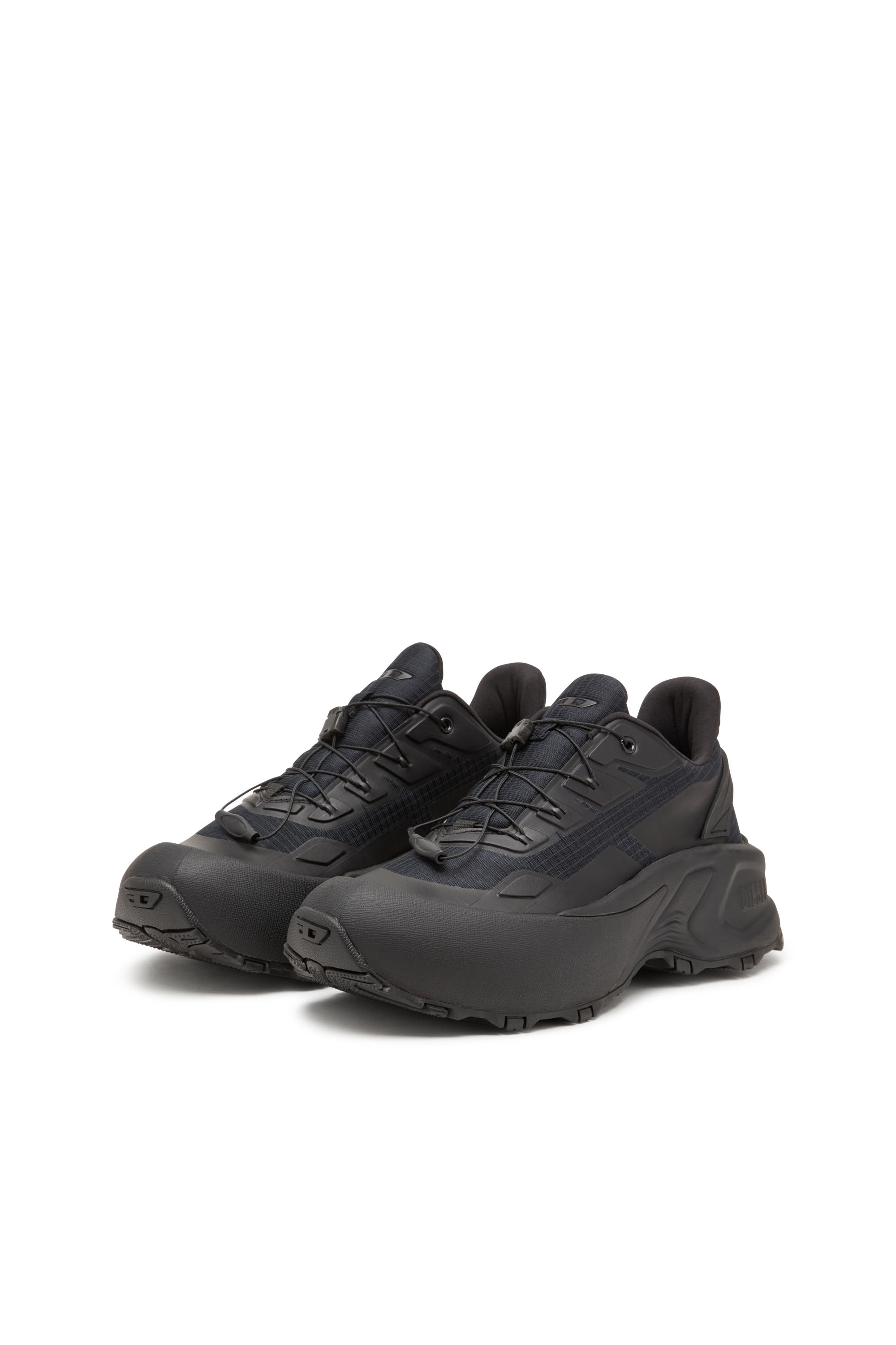 D-CAGE RUNNER, Black Diesel - D-CAGE RUNNER, Man's D-Cage Runner-Sneakers in TPU-trimmed ripstop in Black - 9