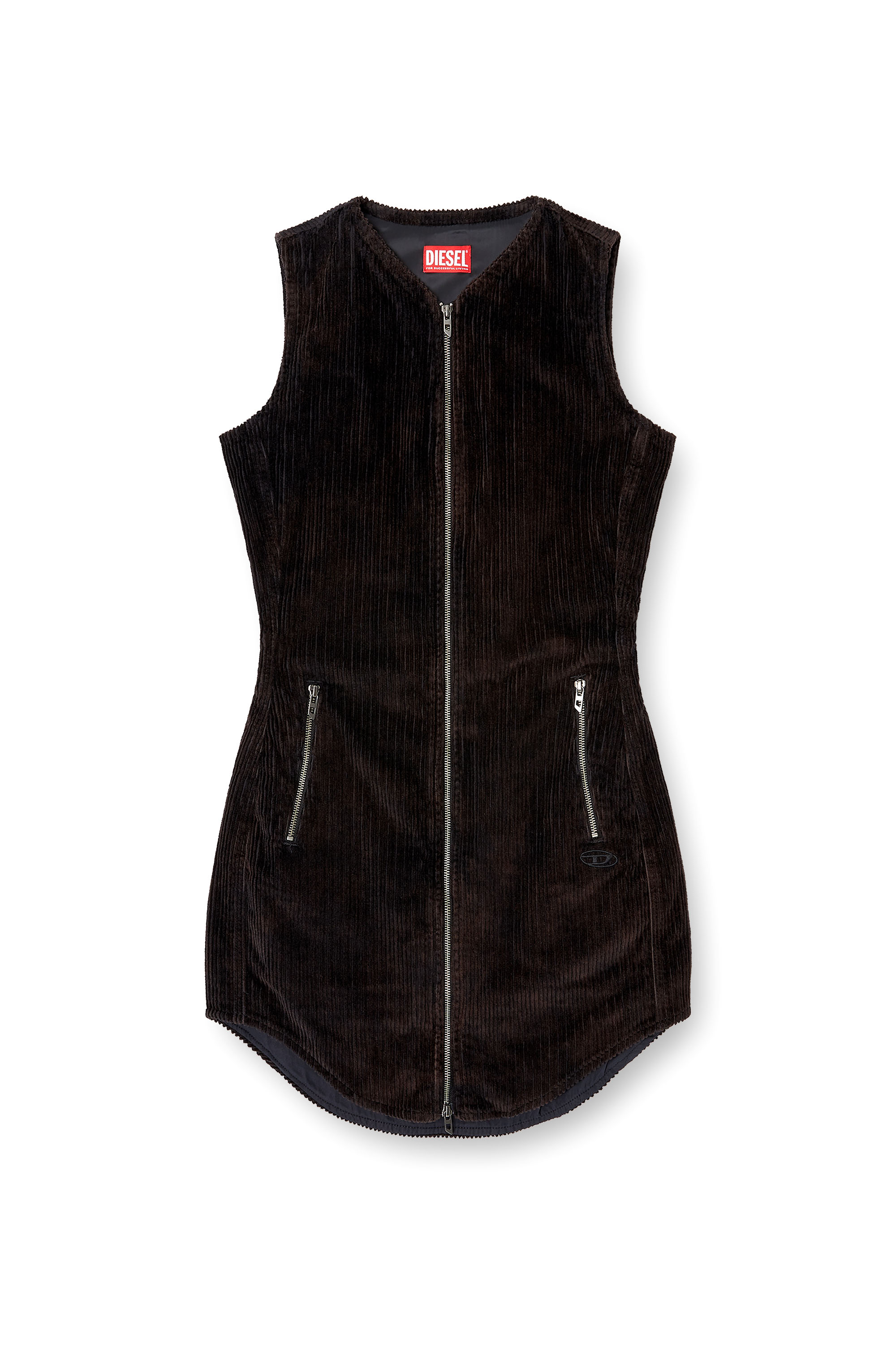 Diesel - D-ENEA, Woman's Cotton mini dress with front zipper in null - 3