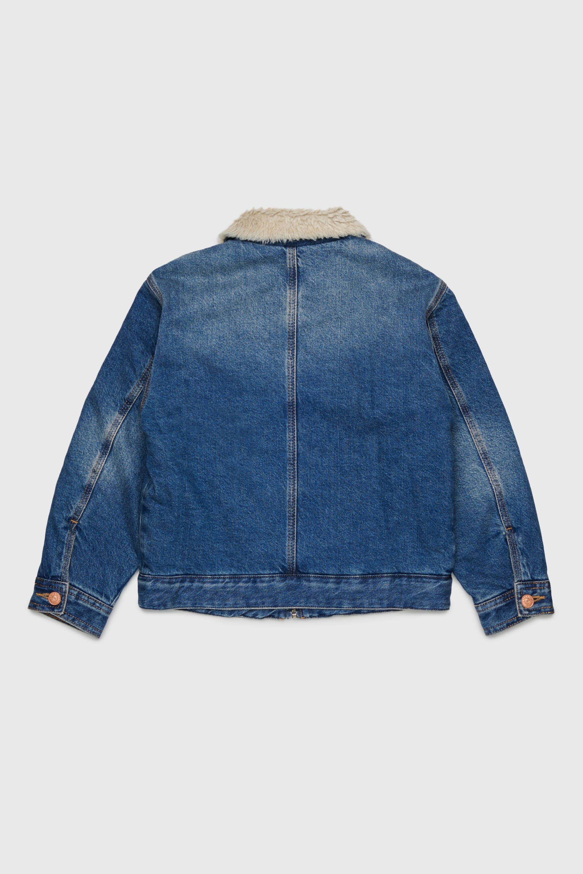 Diesel - JOMOX-FUR, Man's Denim jacket with teddy fleece collar in Medium blue - 2
