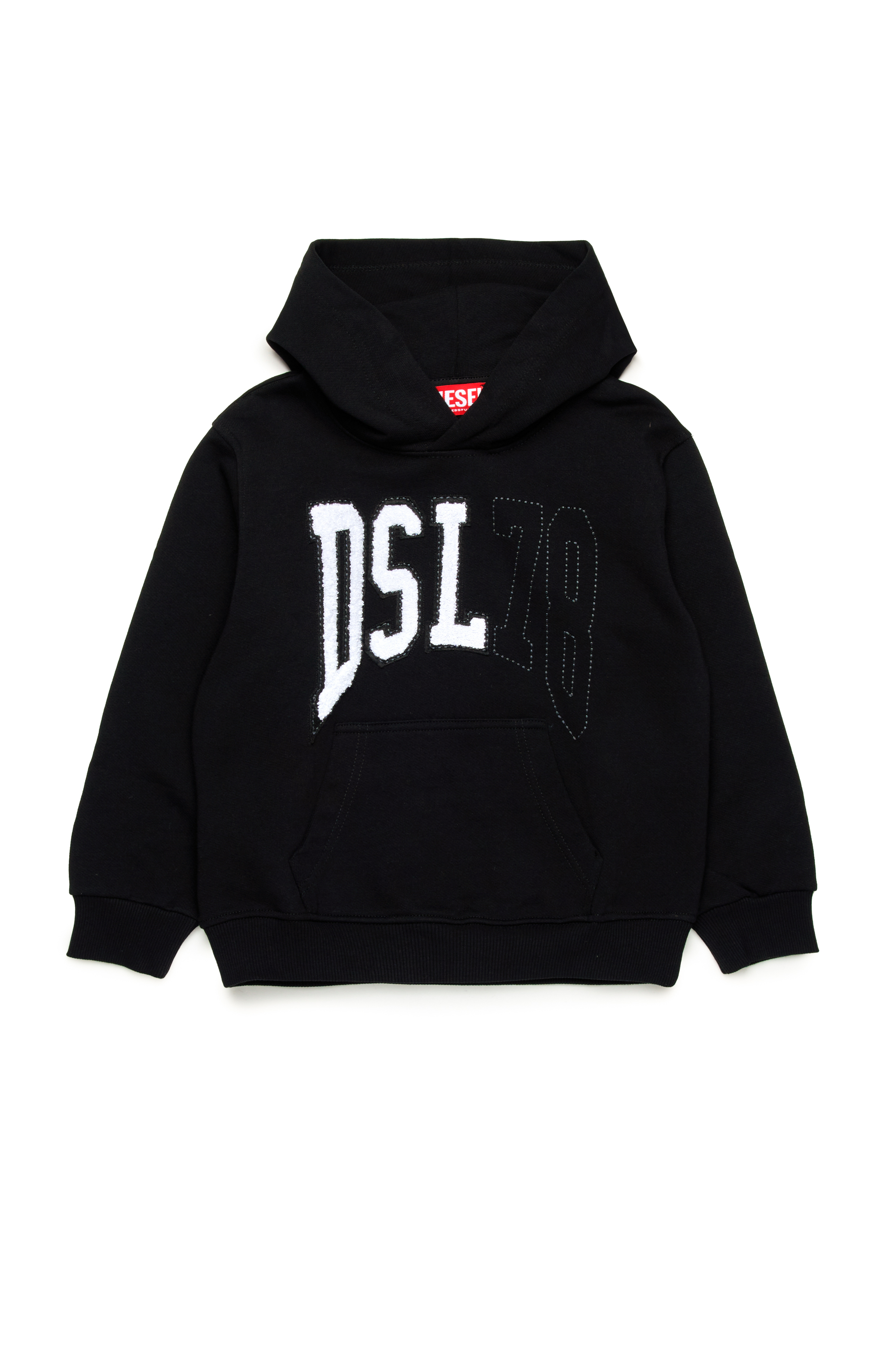 Diesel - SBOXTHOOD OVER, Man's Hoodie with collegiate DSL 78 logo in Black - 1