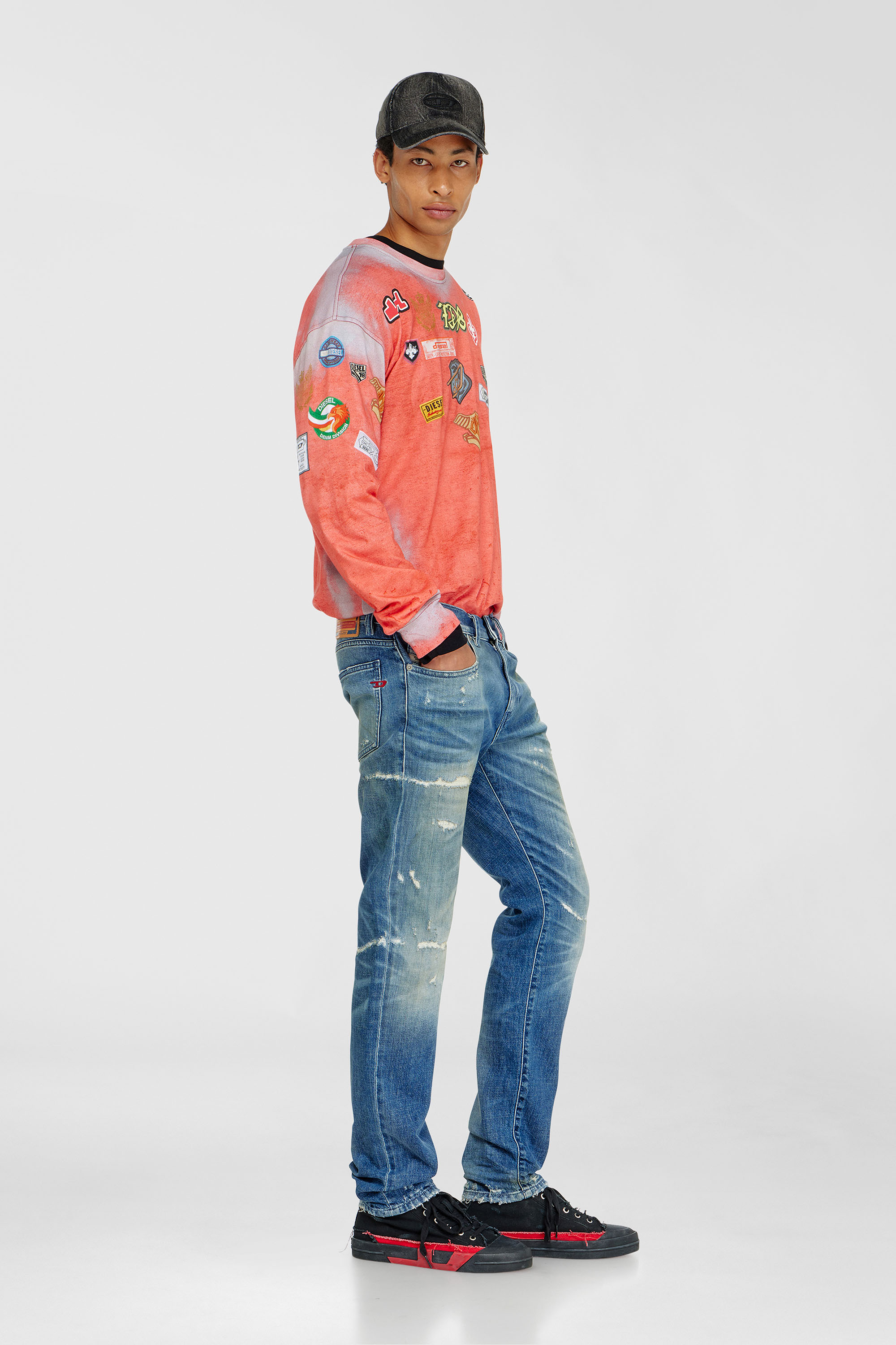 Diesel - Man's Slim Jeans 2019 D-Strukt 007EN, Medium blue - 1