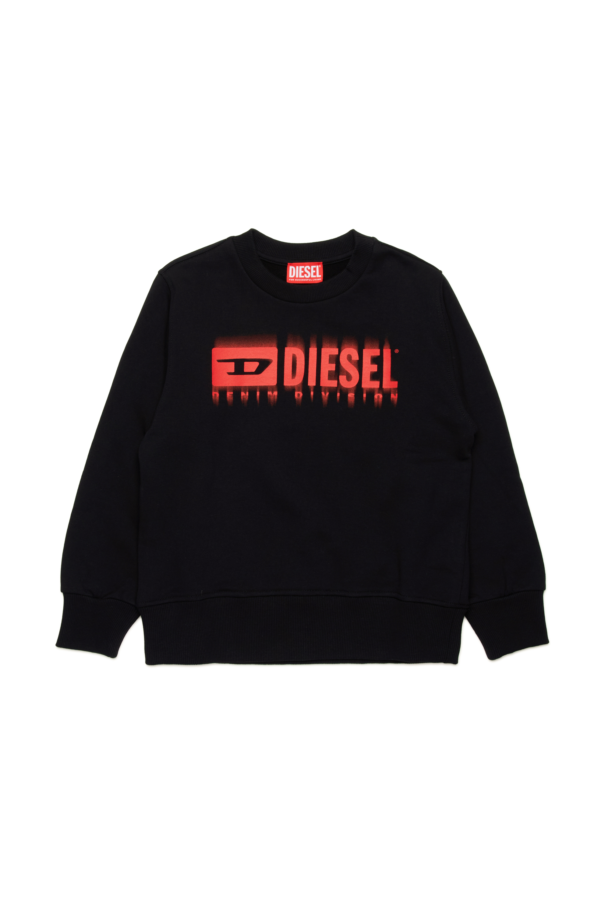 Diesel - SGINNL8 OVER, Man's Sweatshirt with smudged logo in Black/Red - 1