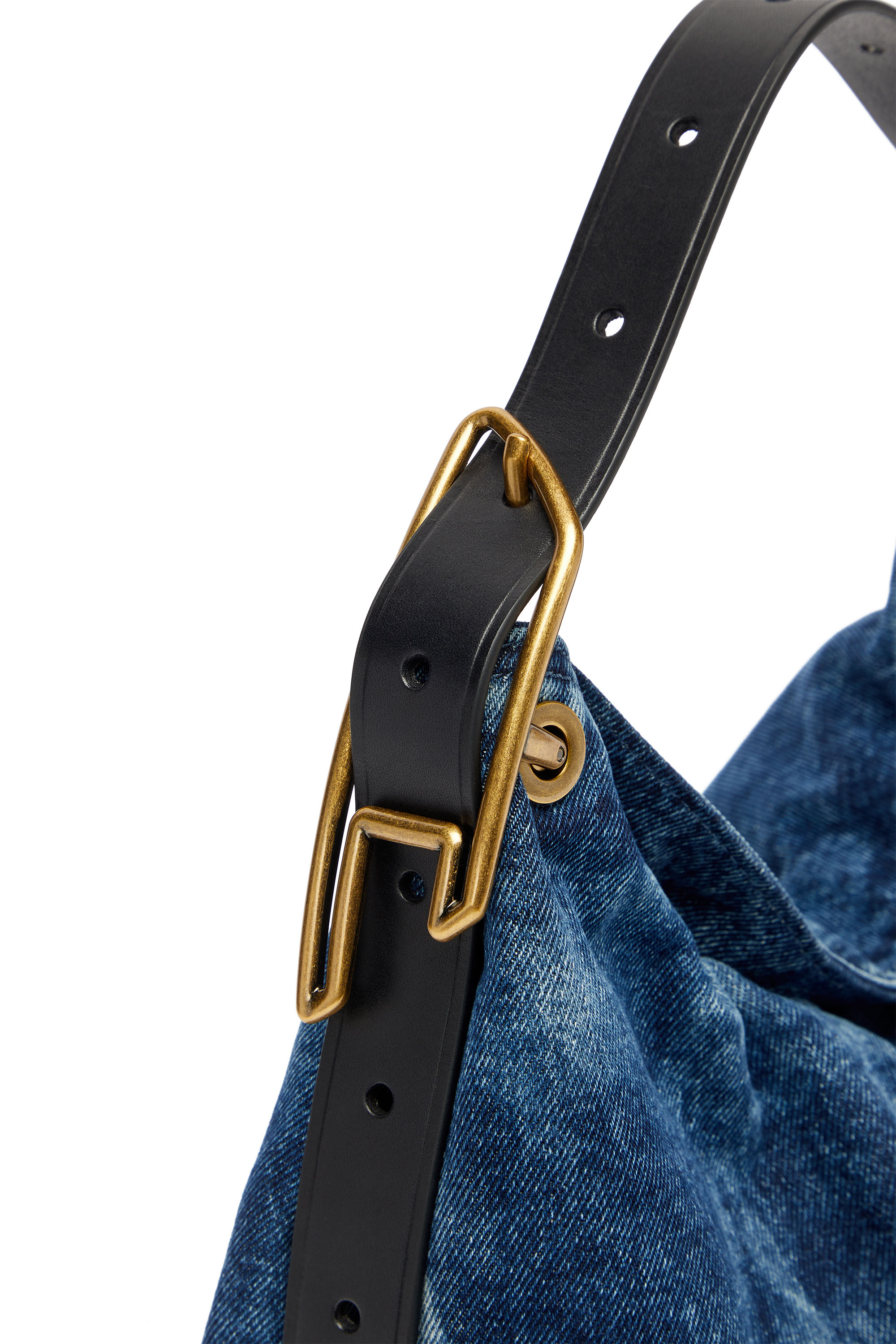 Diesel - D-LINE HOBO S, Woman's D-Line-Denim shoulder bag in Medium blue - 6