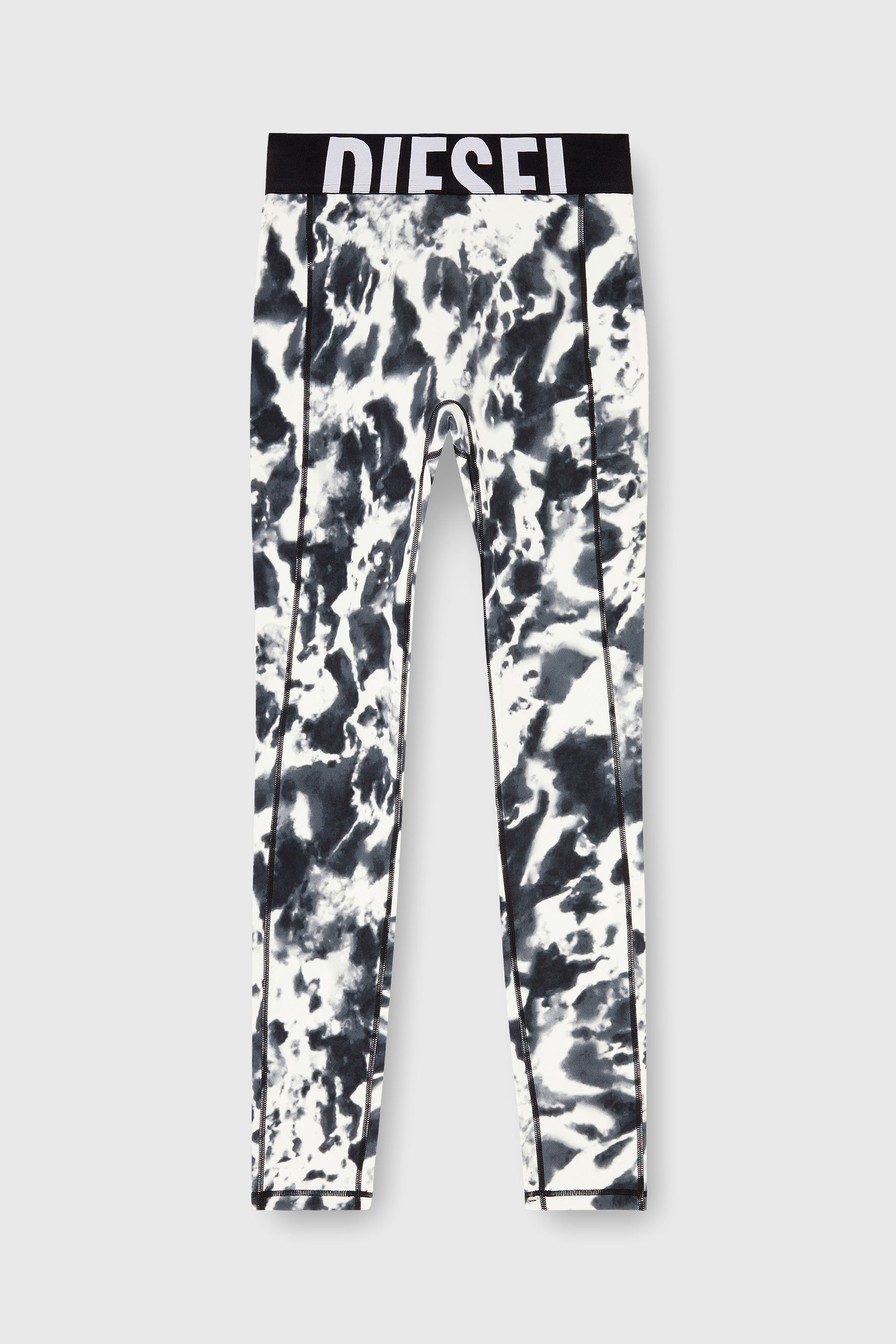 Diesel - ADELINE-D-POP, Woman's Leggings in printed microfibre in White/Black - 2