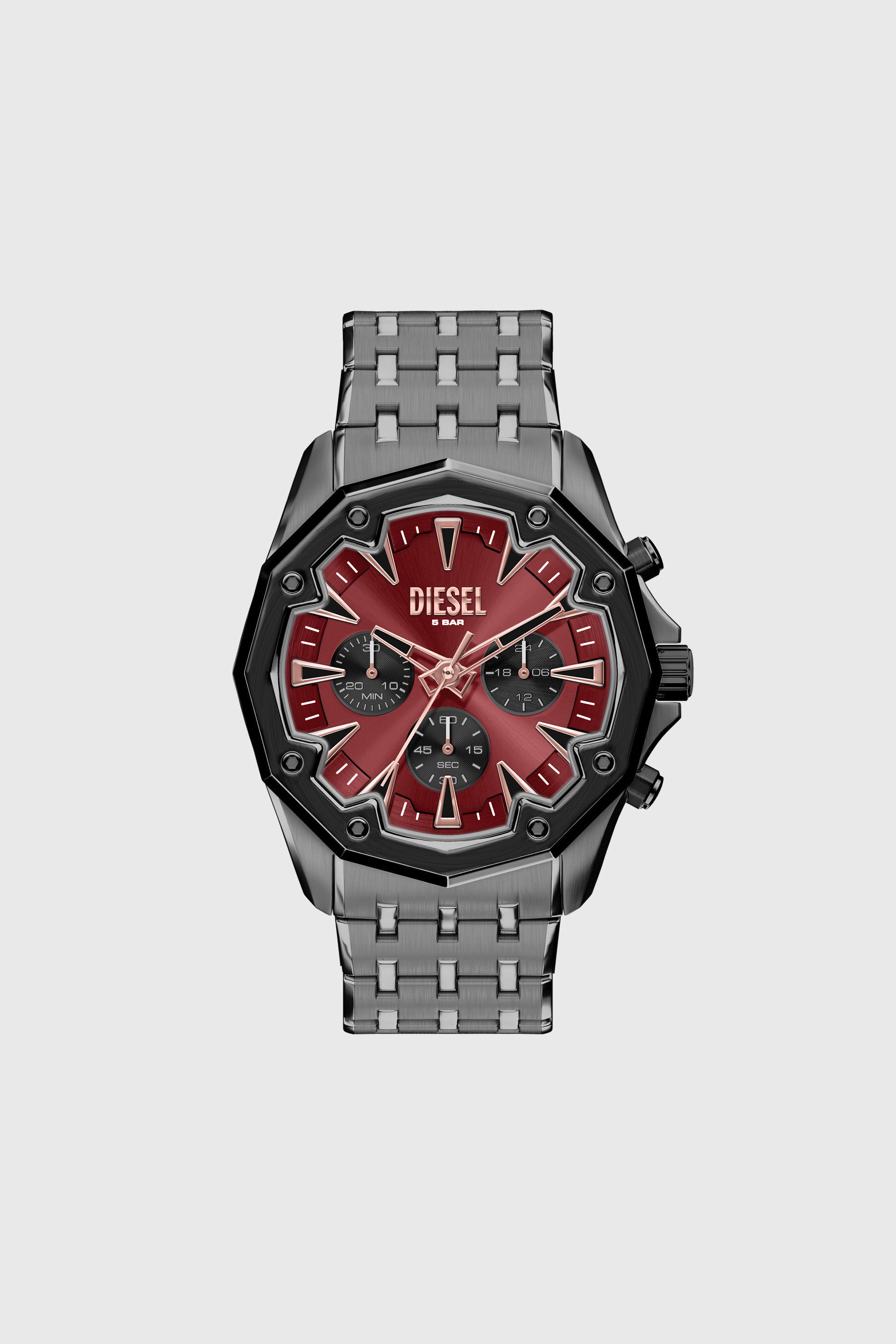 Diesel - DZ4715 WATCH, Man's Stinger gunmetal stainless steel watch in Dark grey - 1