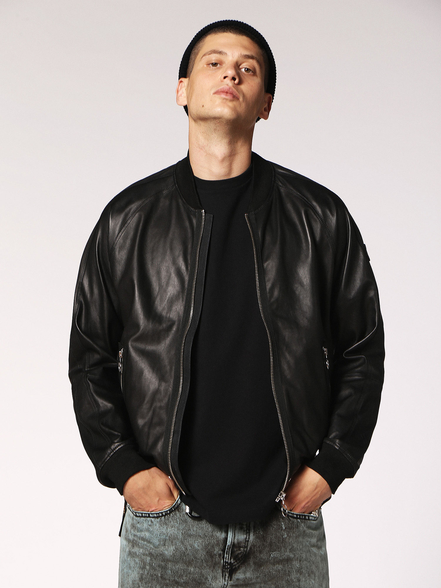 diesel men's leather jacket sale