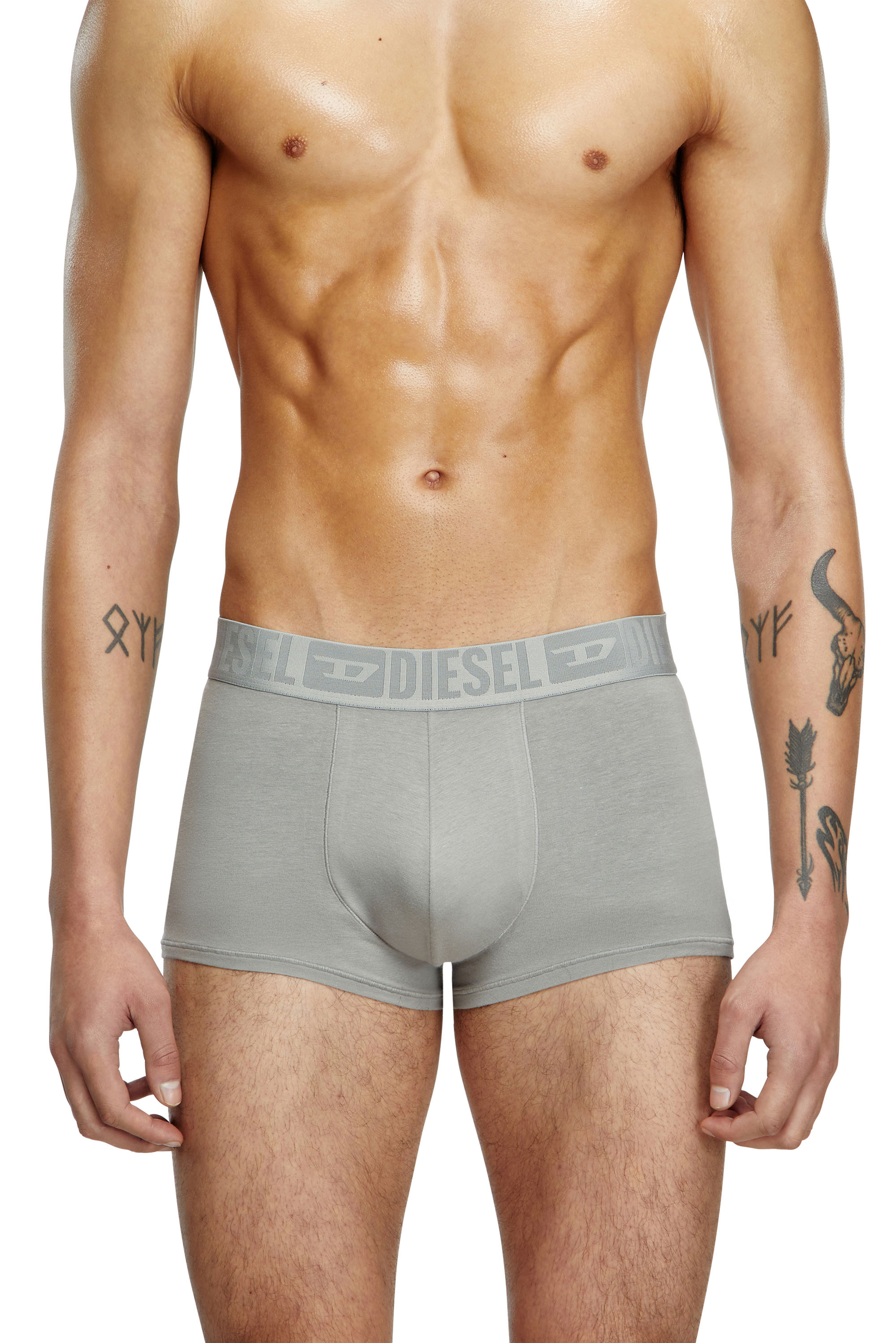 BENJAMIN-D-MONO-3PACK, Grey/Black Diesel - BENJAMIN-D-MONO-3PACK, Man's Three-pack plain boxer briefs in Grey/Black - 3