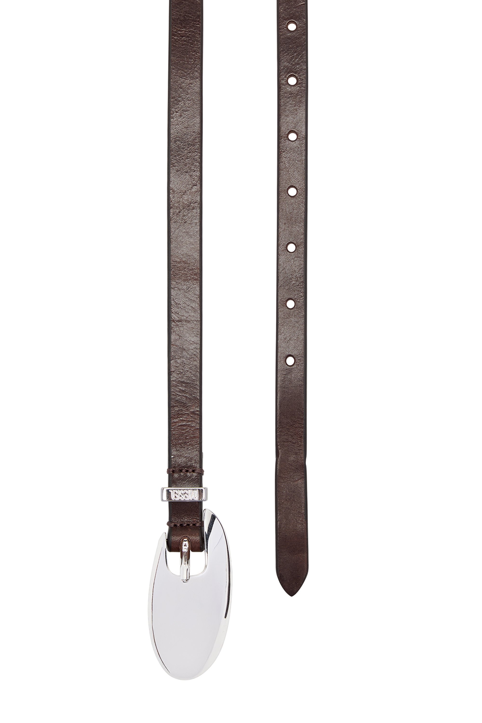 Diesel - B-ROP 15, Woman's 1.5cm leather belt with sculptural buckle in Brown - 3