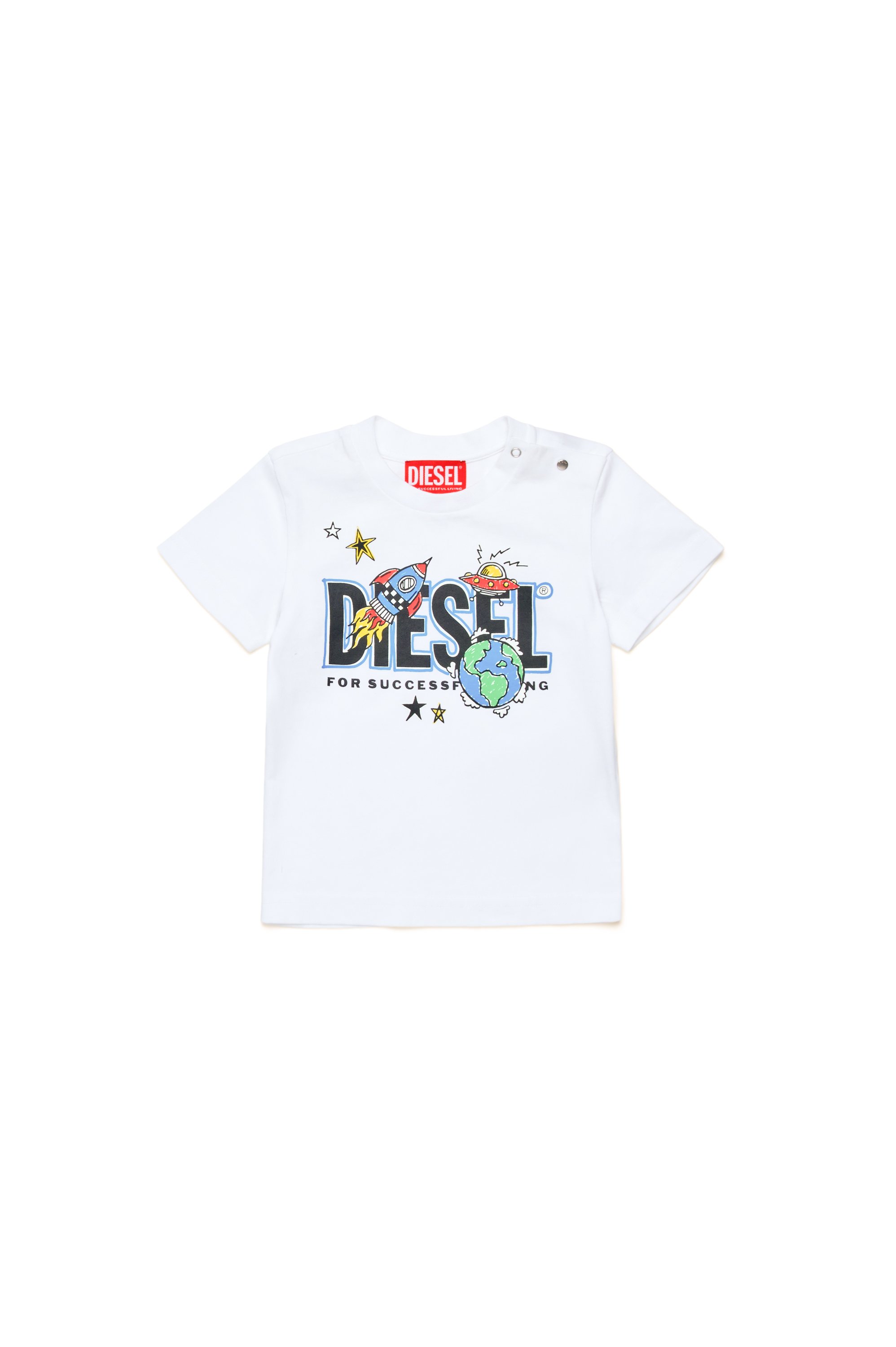 Diesel - TBIMBOB, Man's T-shirt with rocket logo in White - 1