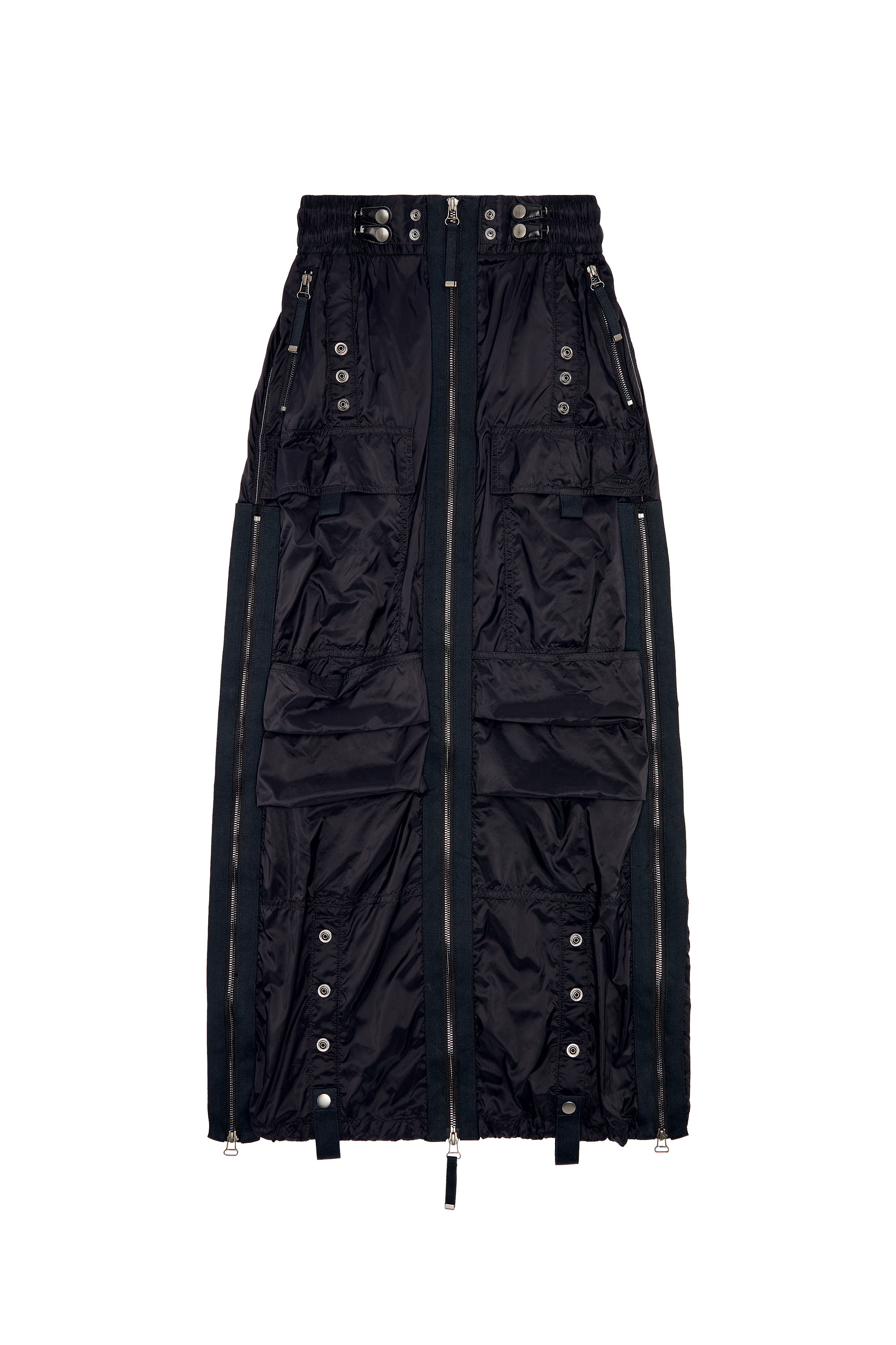 Diesel - O-CREP, Woman Long skirt with cargo pockets in Black - Image 3