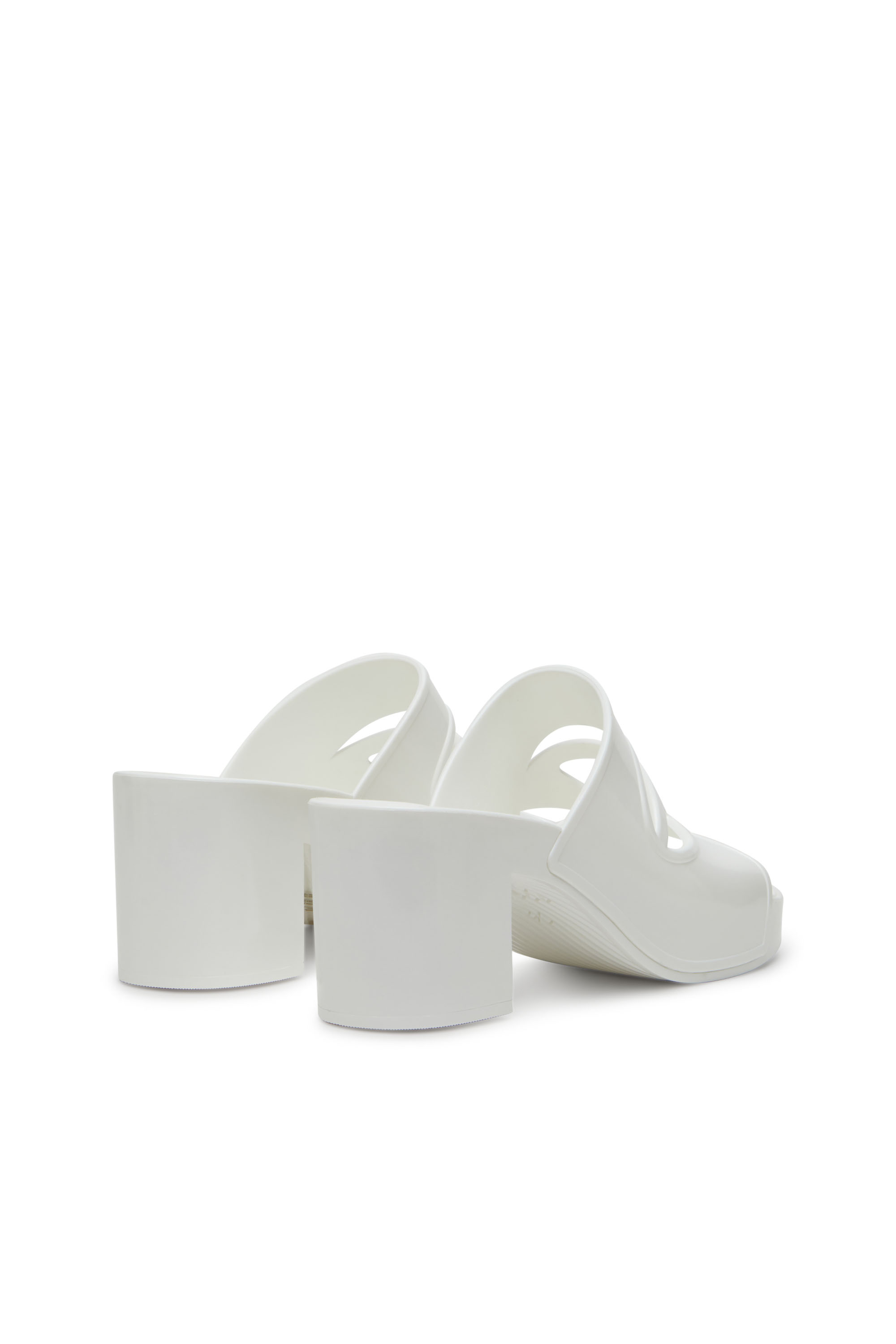 Diesel - SA-BONNIE, Woman's Sa-Bonnie-Heeled rubber slides with cut-out logo in White - 3