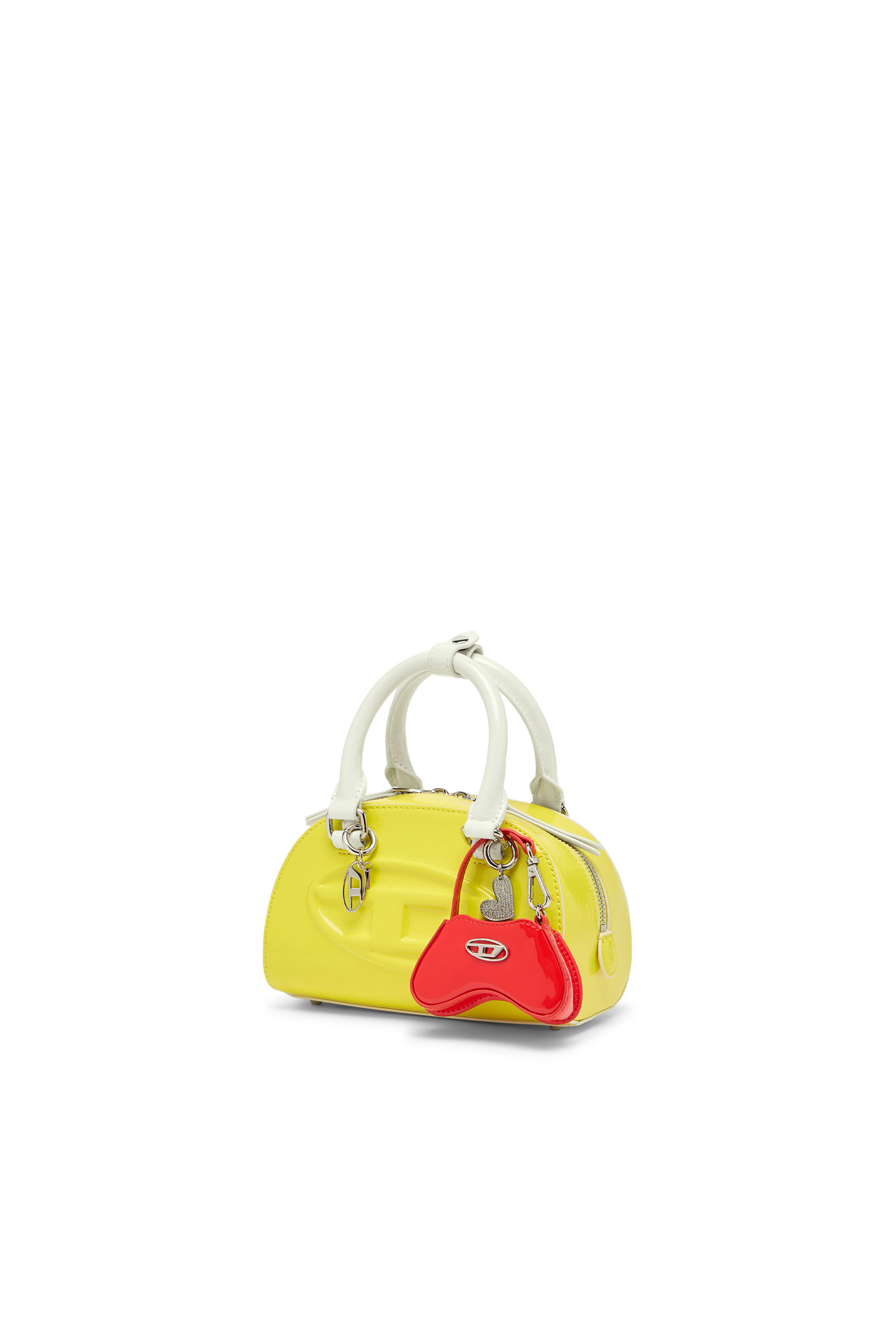 Diesel - 1DR DOME CROSSBODY, Woman's 1DR Dome-Mini bowling bag with naplak effect in Yellow - 2