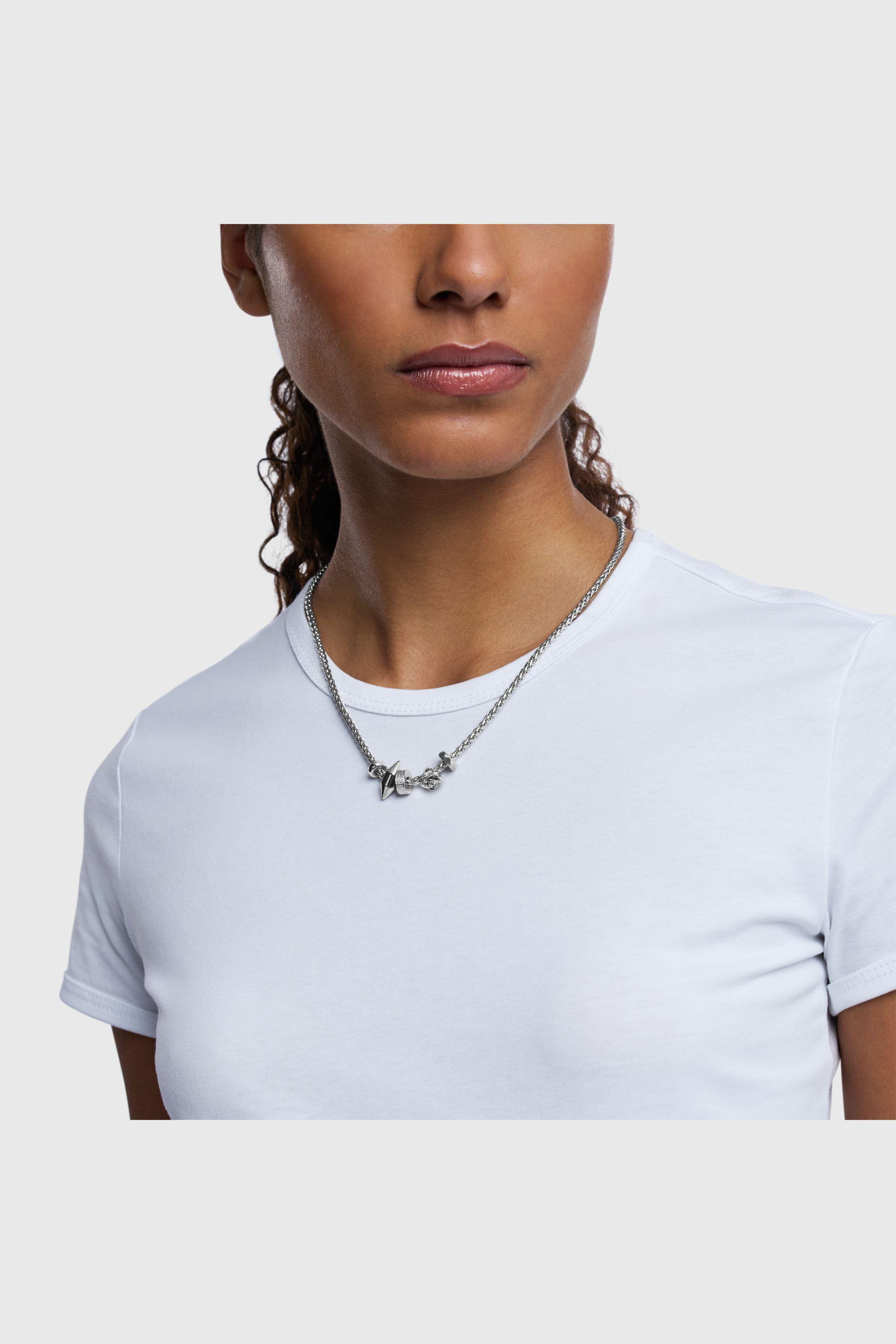 Diesel - DX1623040 JEWELLERY, Unisex's Stainless steel charm necklace in Silver - 3