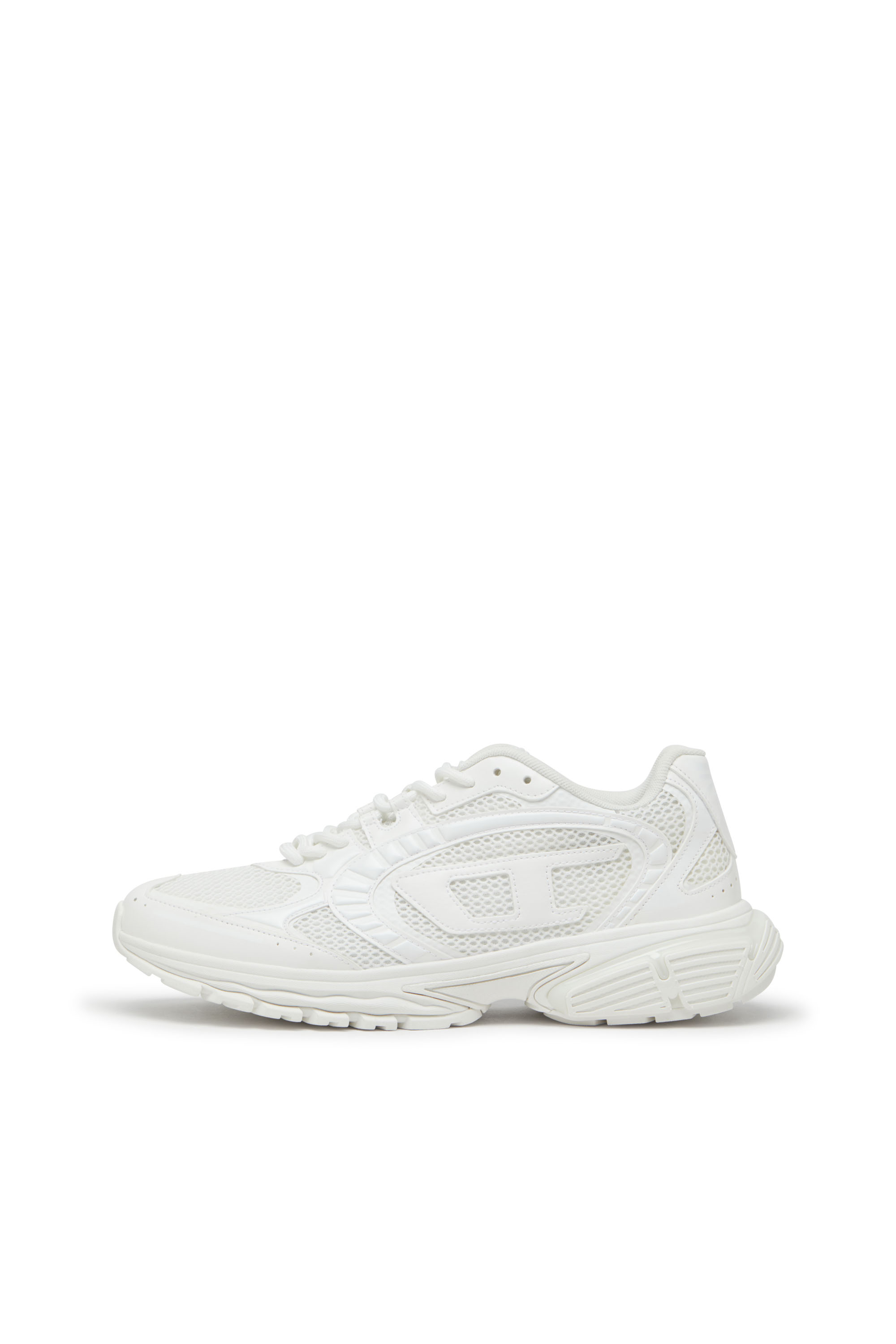 S-PRO-V-DENSE LOW W, White Diesel - S-PRO-V-DENSE LOW W, Woman's S-Pro-V-Dense-Monochrome mesh sneakers with Oval D logo in White - 7