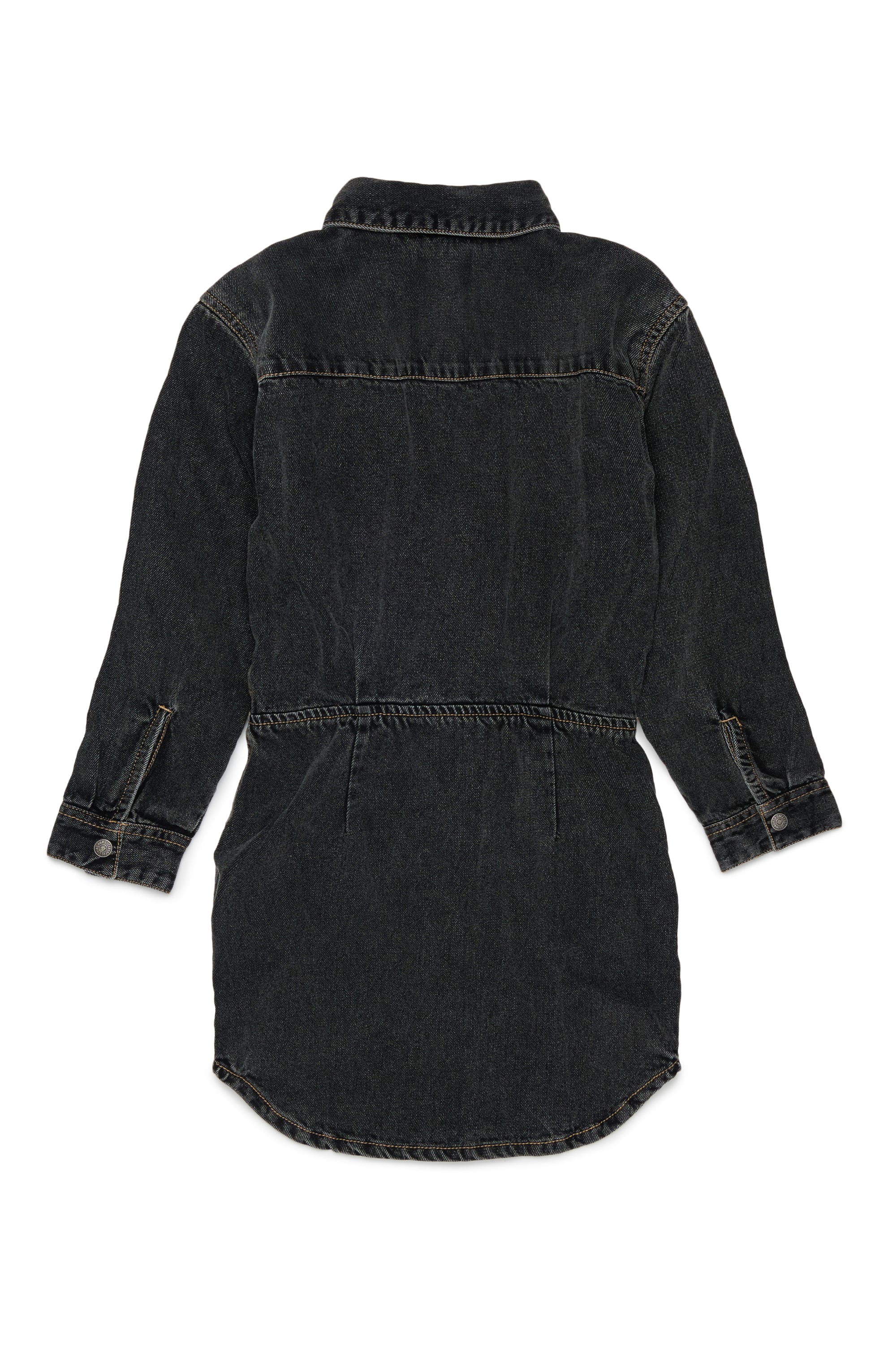Diesel - DESUSY, Woman's Denim shirt dress with tie-knot waist in Black/Dark grey - 2