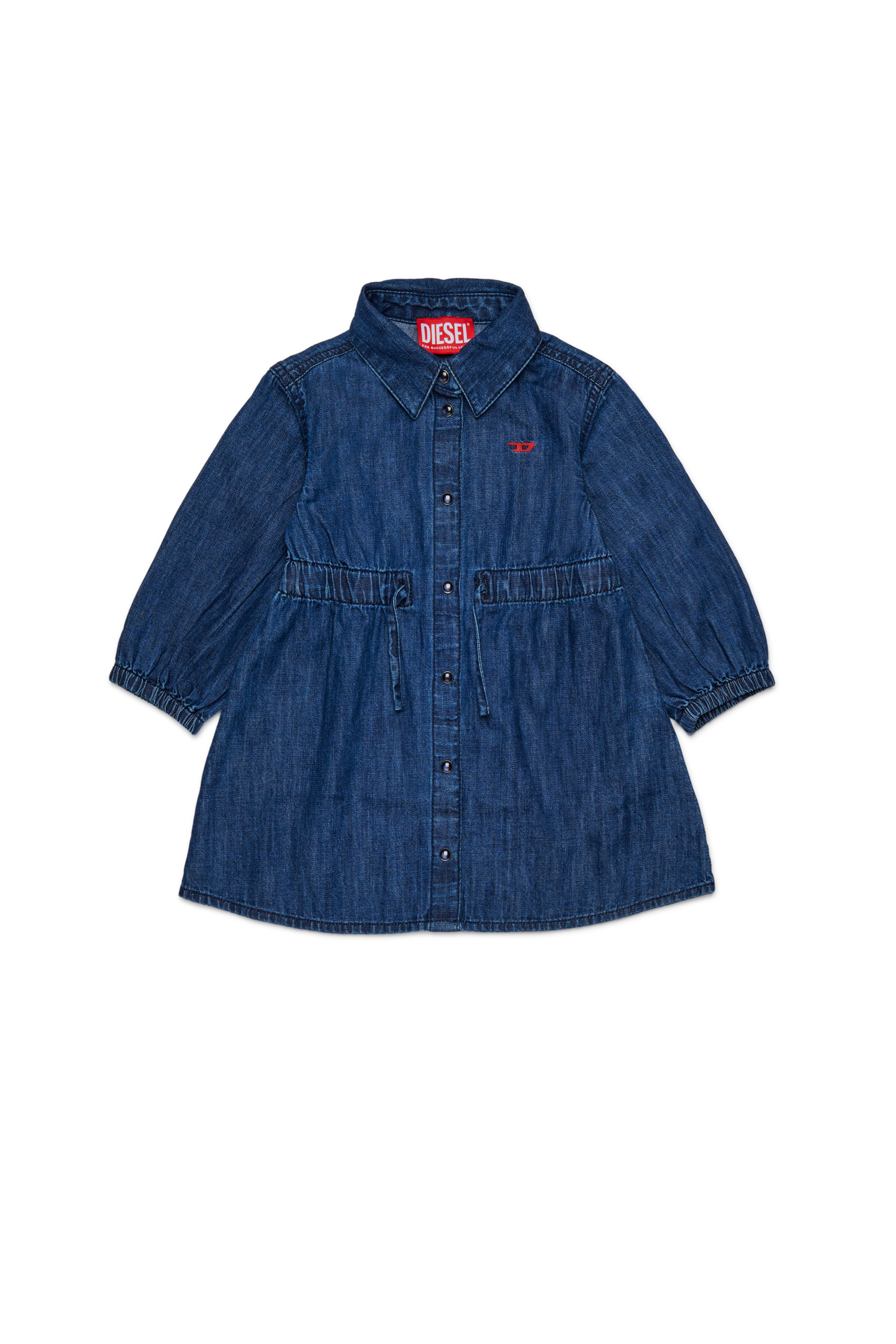 Diesel - DEMYB, Woman's Cotton dress with buttons in Dark Blue - 1