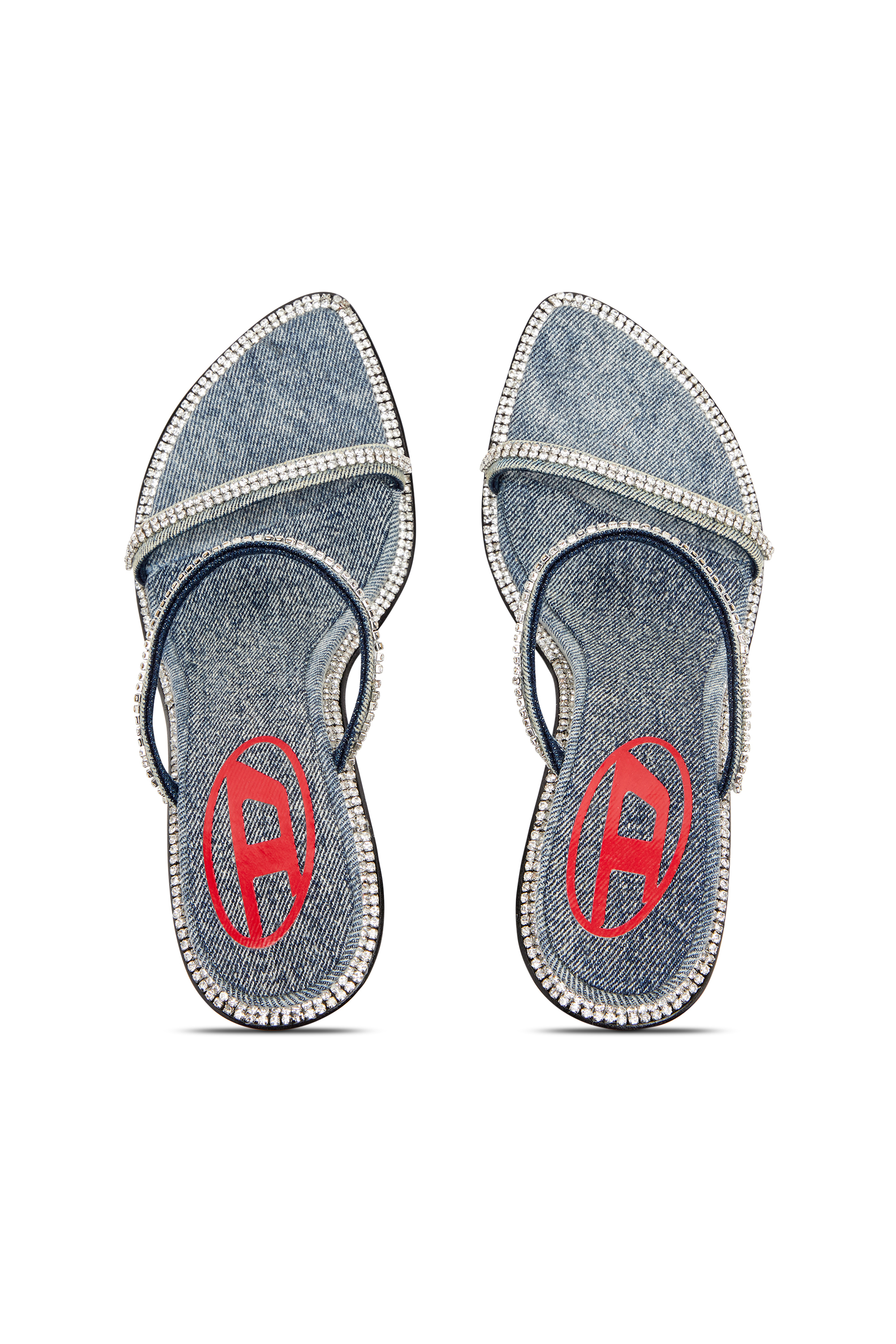 D-HAVANNA SDL, Light Blue Diesel - D-HAVANNA SDL, Woman's D-Havanna-Heeled mules in crystal denim in Light Blue - 5