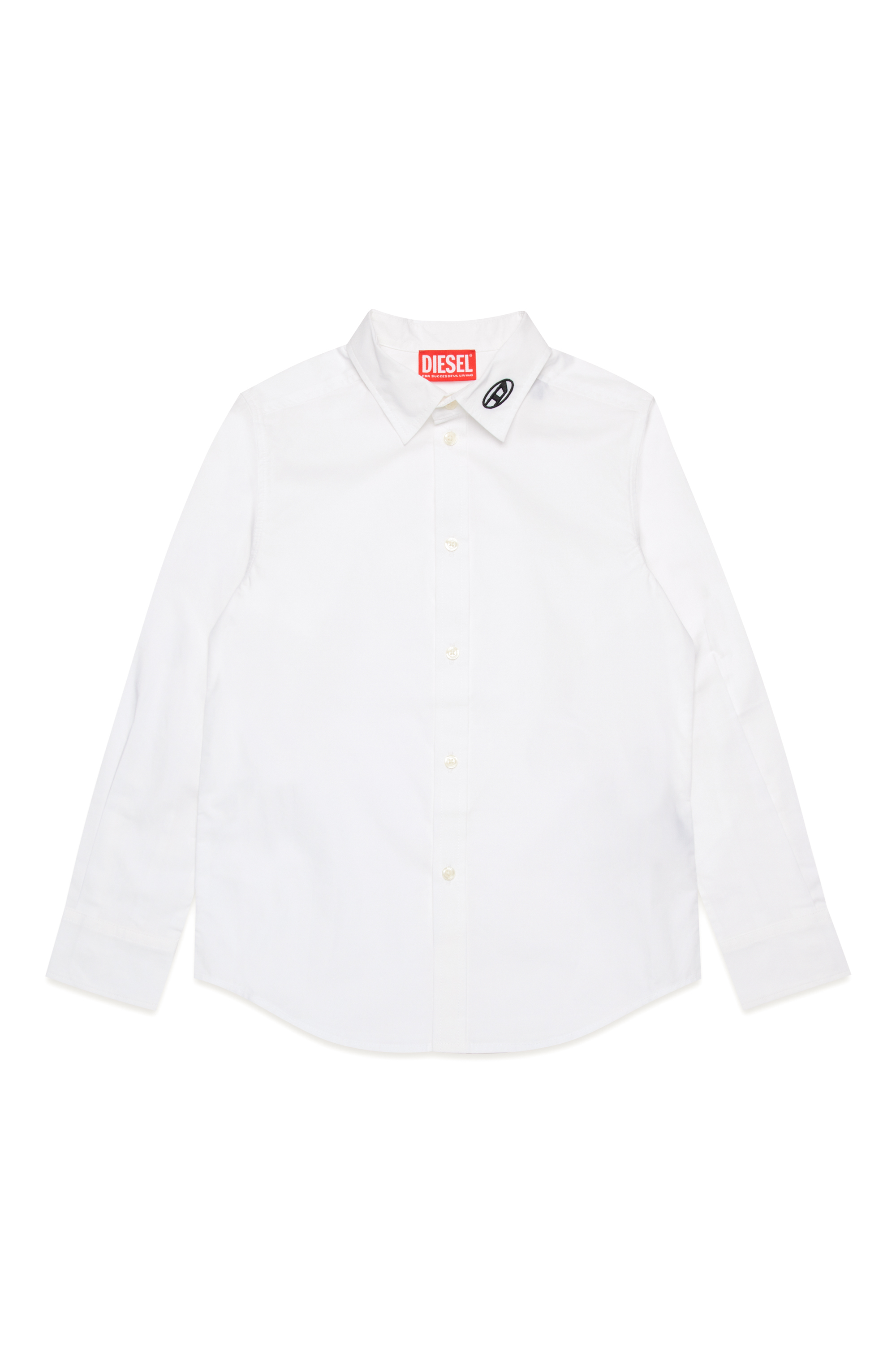 Diesel - CPINGO, Man's Long-sleeve shirt with Oval D embroidery in White - 1