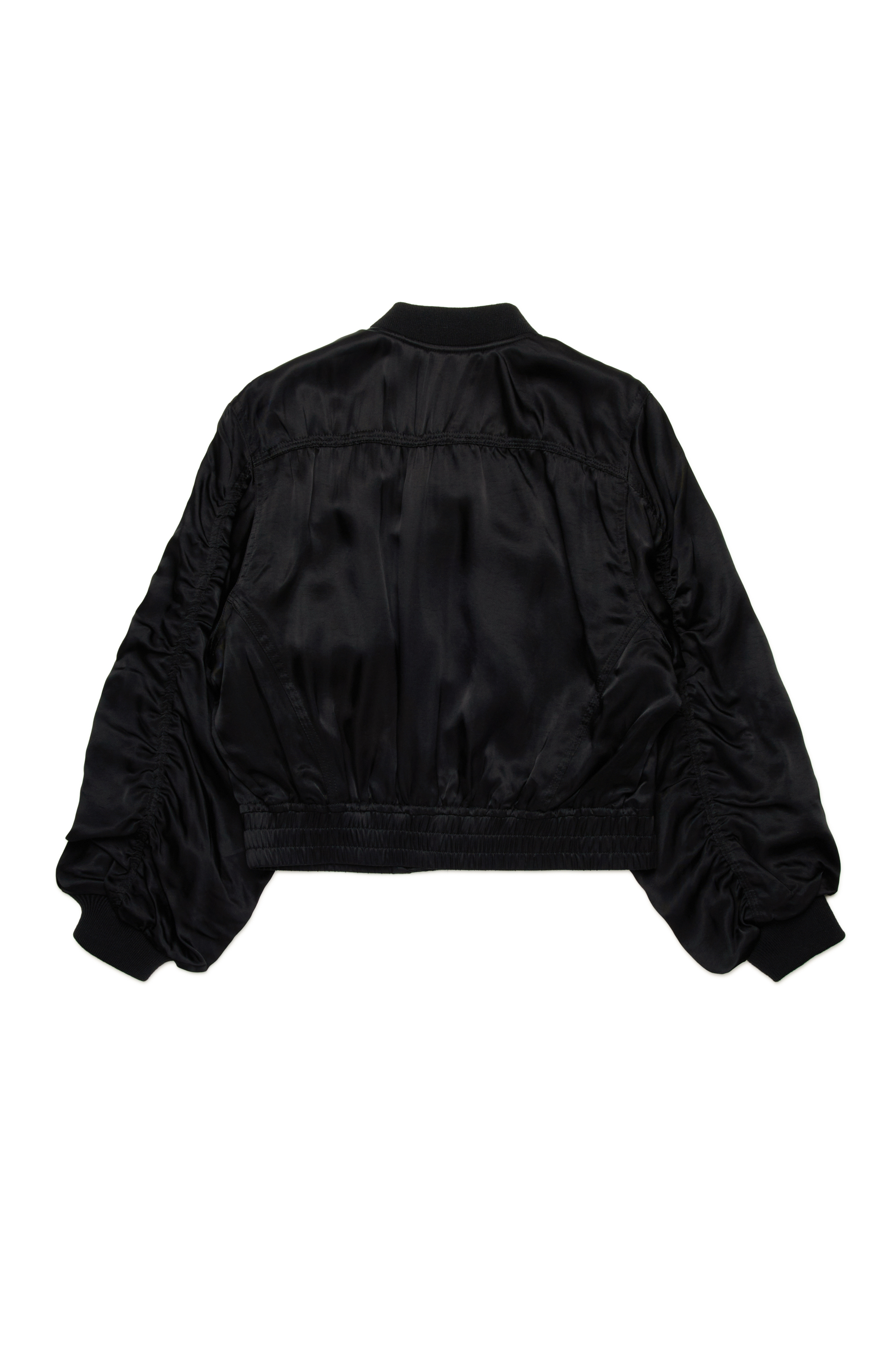 Diesel - JGKHLOWS, Woman's Satin bomber jacket with cargo pockets in Black - 2