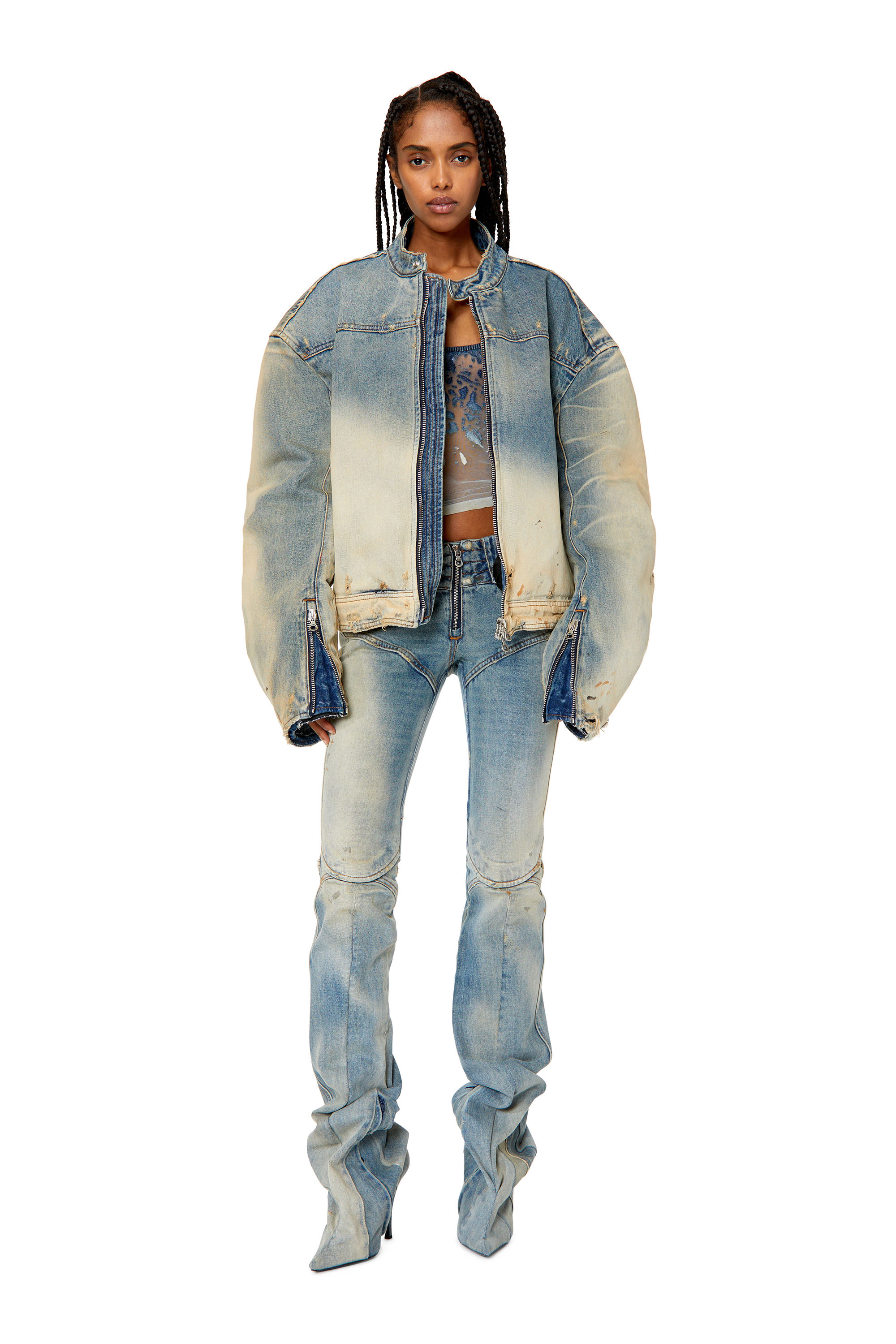 Diesel - DE-Bikerboot 0ENAF Regular Jeans, Light Blue - Image 2