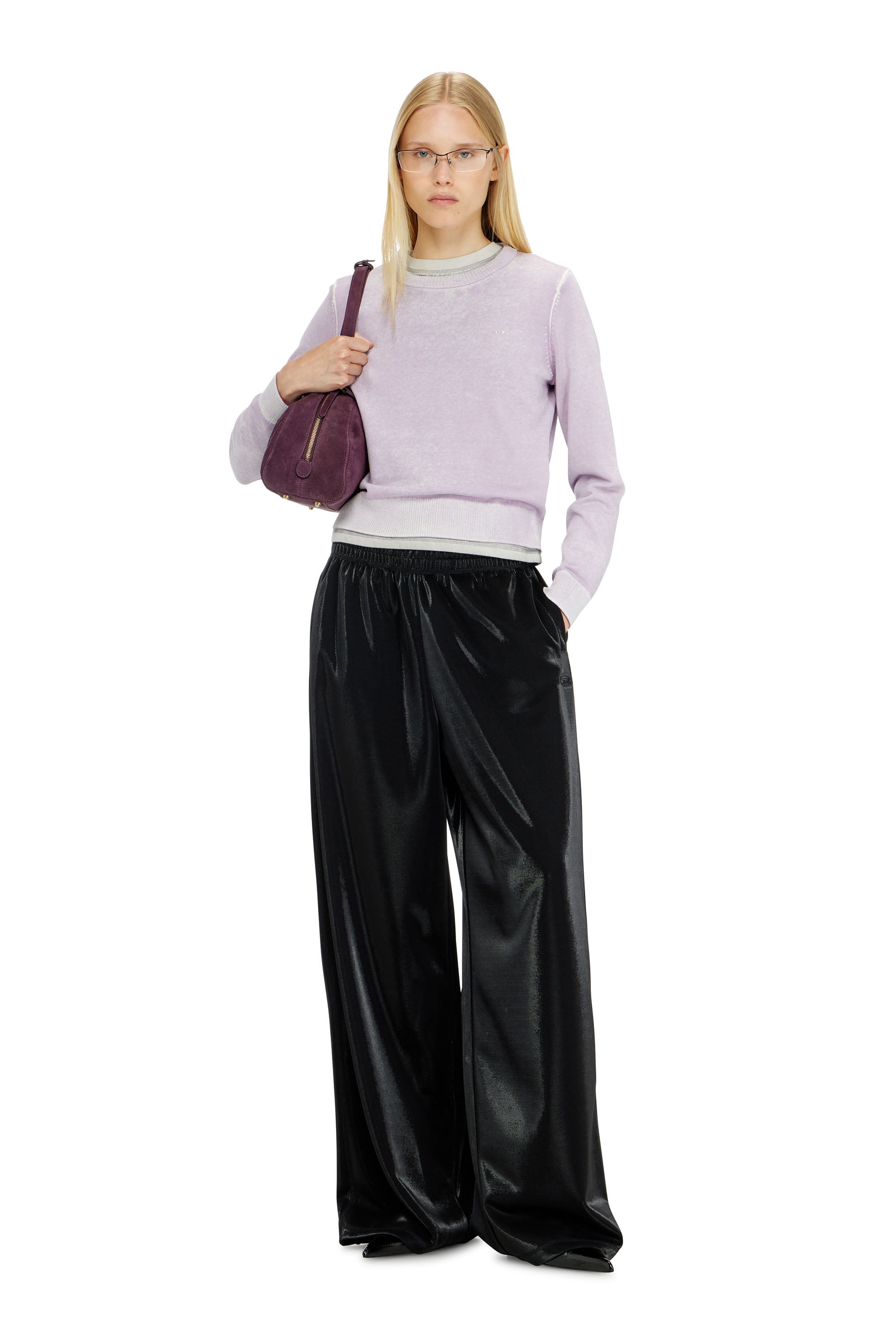 Diesel - P-ROSY, Woman's Sweatpants in shiny piquet fabric in null - 1