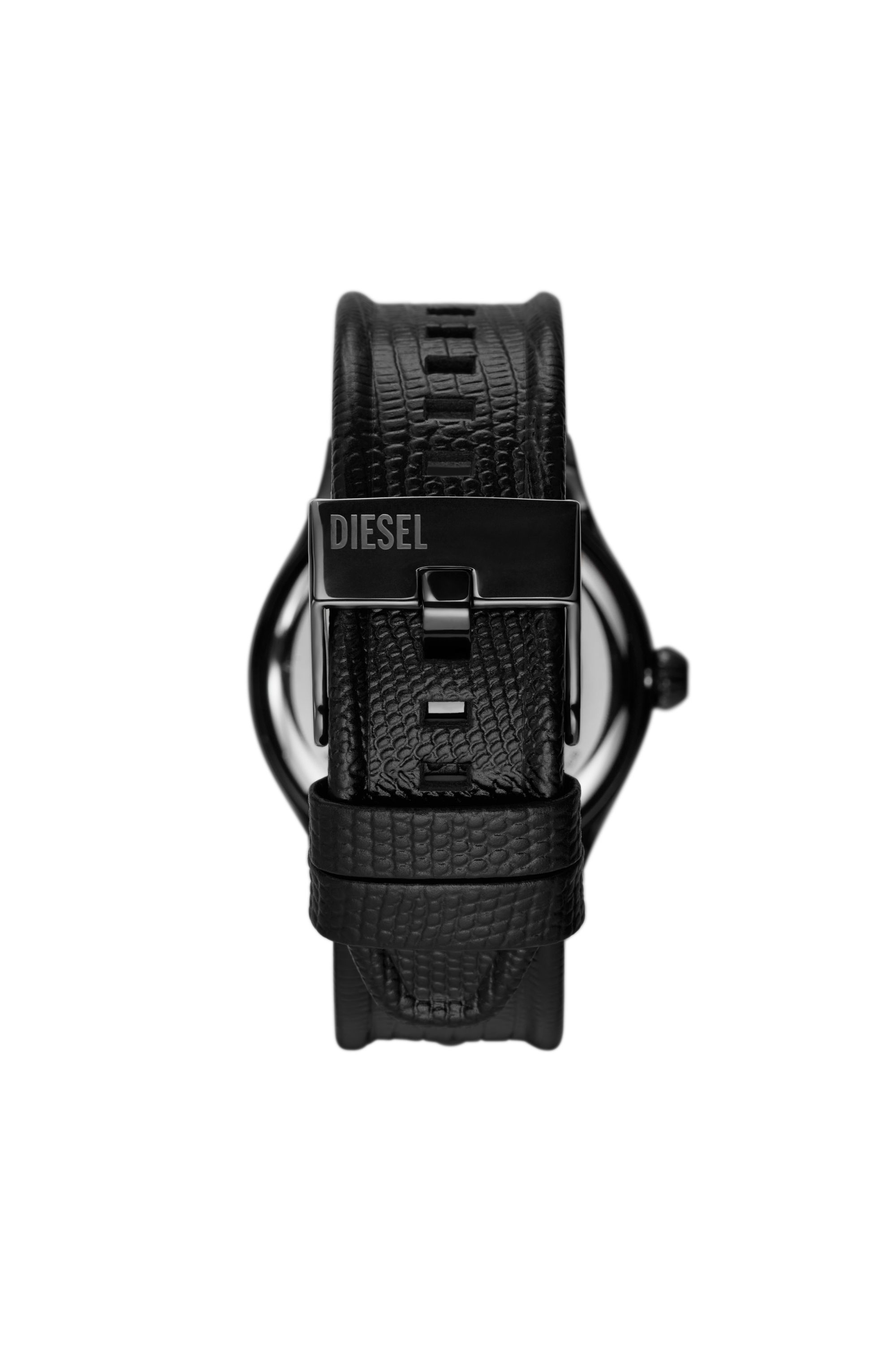 Diesel - DZ2193, Man Vert three-hand date black leather watch in Black - Image 2