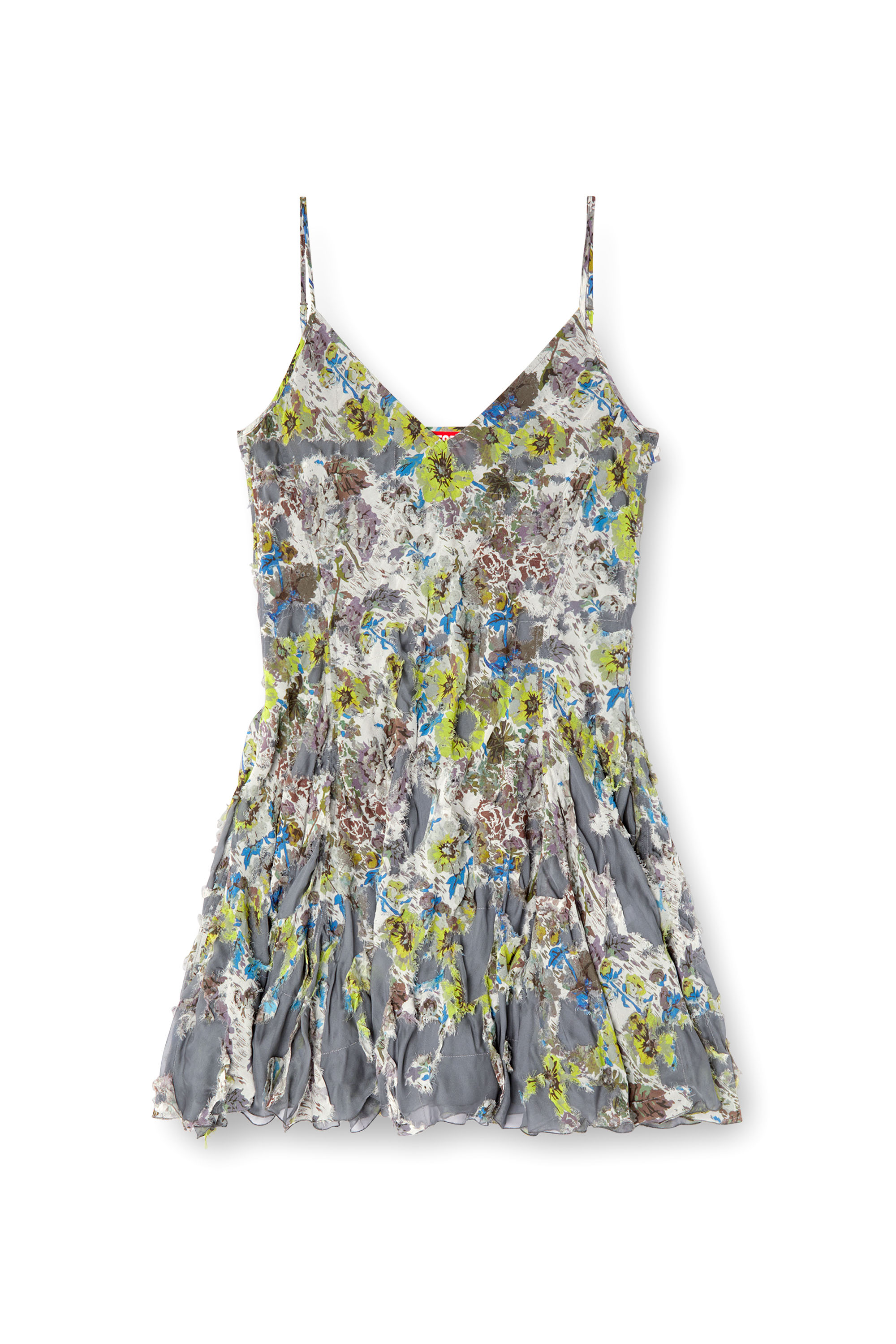 Diesel - D-JENY, Woman's Burnout strappy dress in floral viscose in Grey - 1