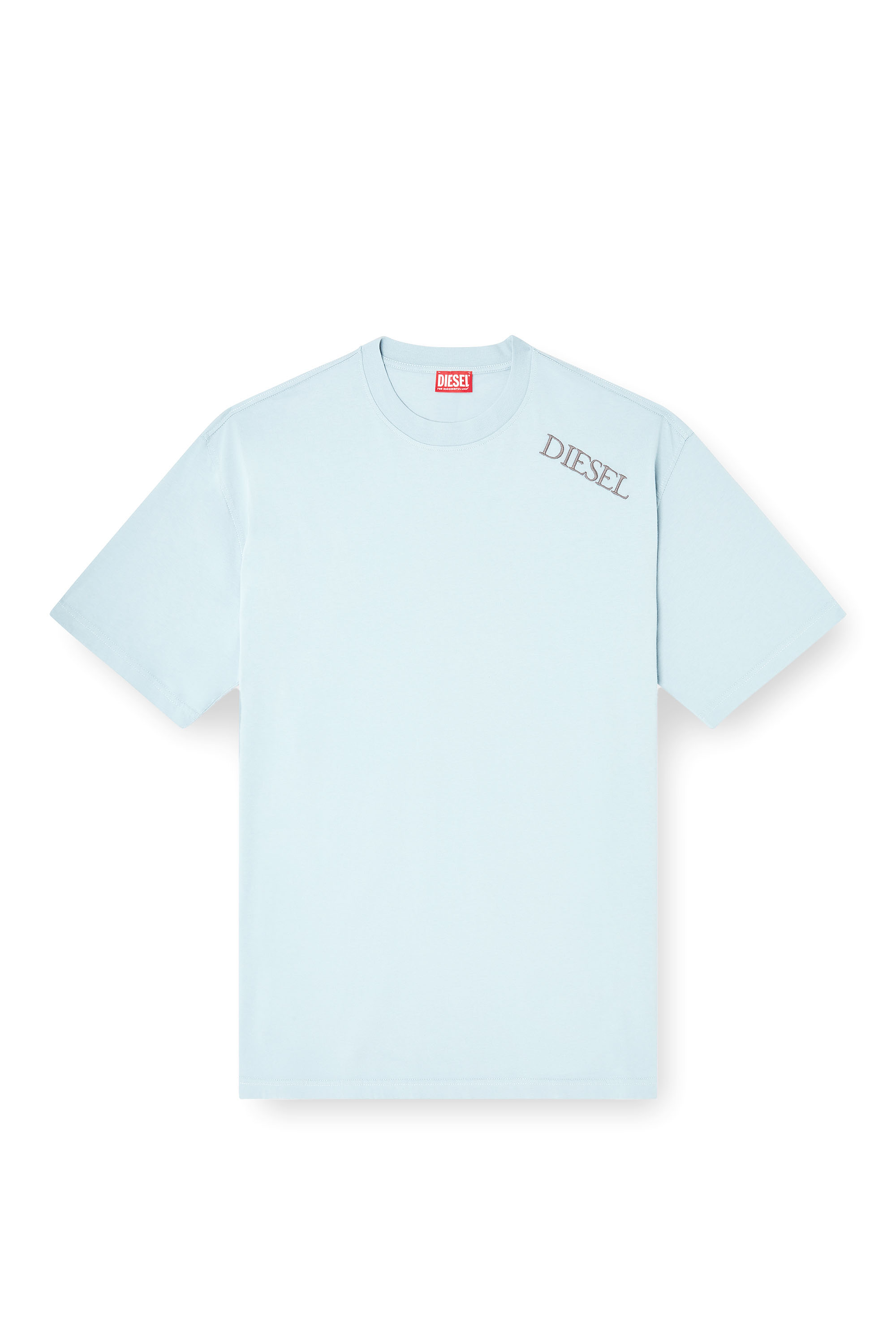 Diesel - T-BOGGY-T5, Man's Loose fit t-shirt with graphic print and logo in Light Blue - 3