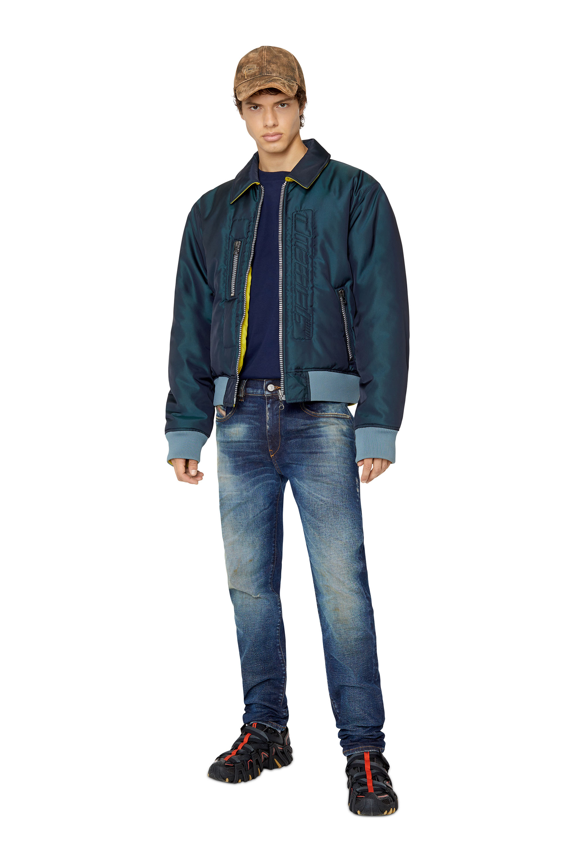 Diesel - 2019 D-Strukt 09E64 Slim Jeans, Dark Blue - Image 6