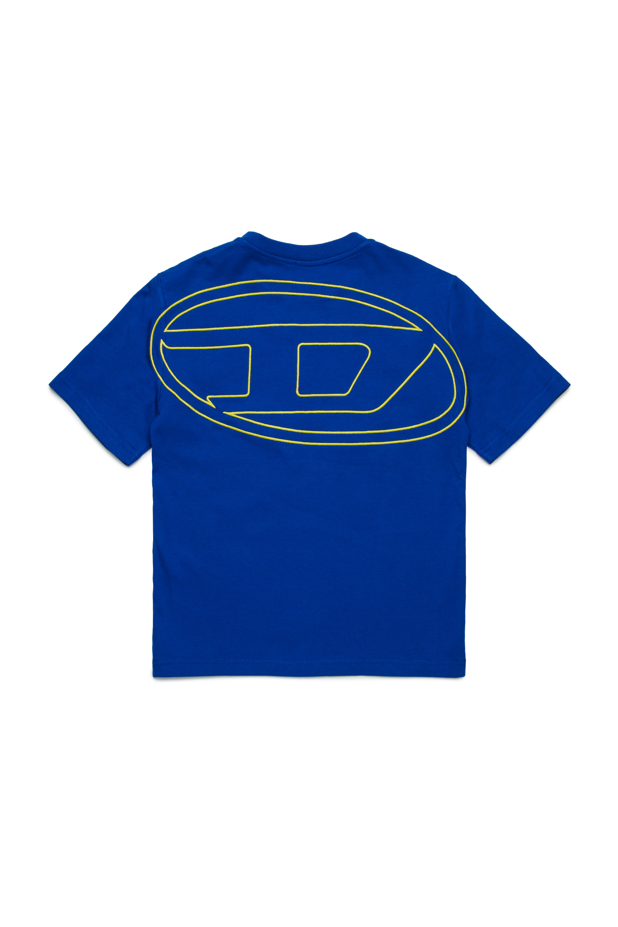 Diesel - TBOGGYMEGOVALD OVER, Man's T-shirt with mega Oval D embroidery in Blue - 2