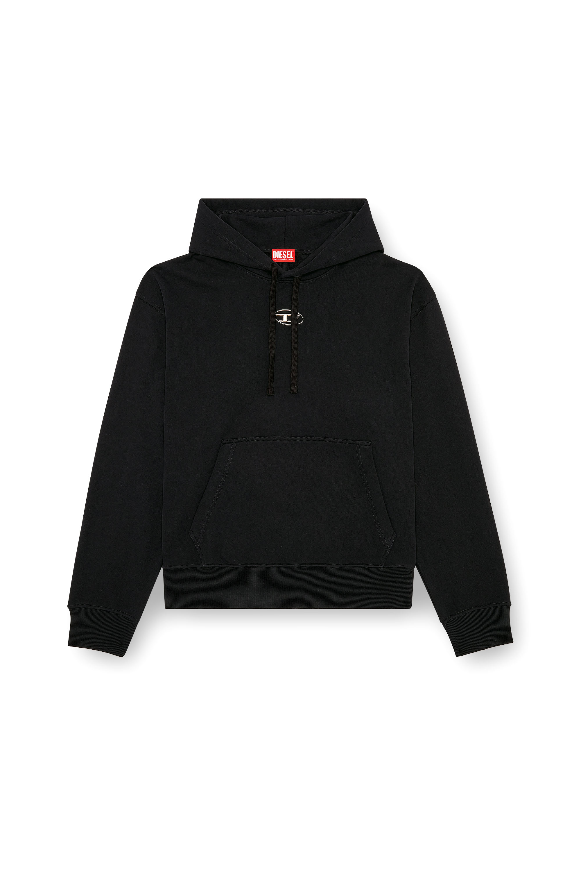 Diesel - S-MACS-HOOD-OD, Man's Hoodie with metallic logo in Black - 3